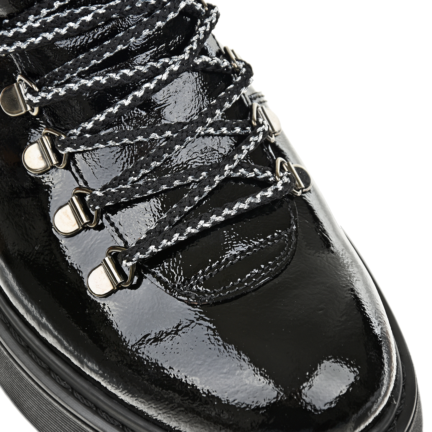 Высокие лакированные ботинки из кожи Jarrett, размер 40, цвет черный - фото 7