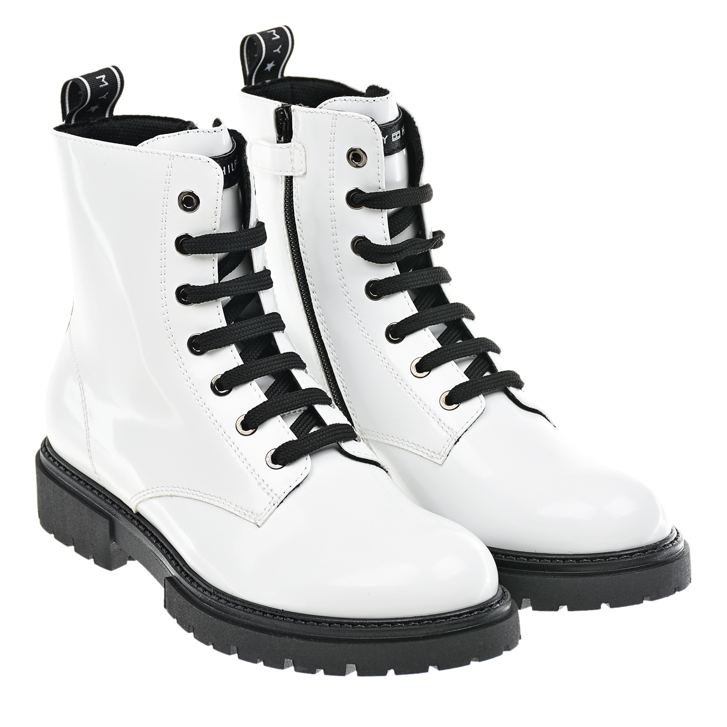 Высокие белые ботинки Tommy Hilfiger детские, размер 30, цвет белый - фото 1