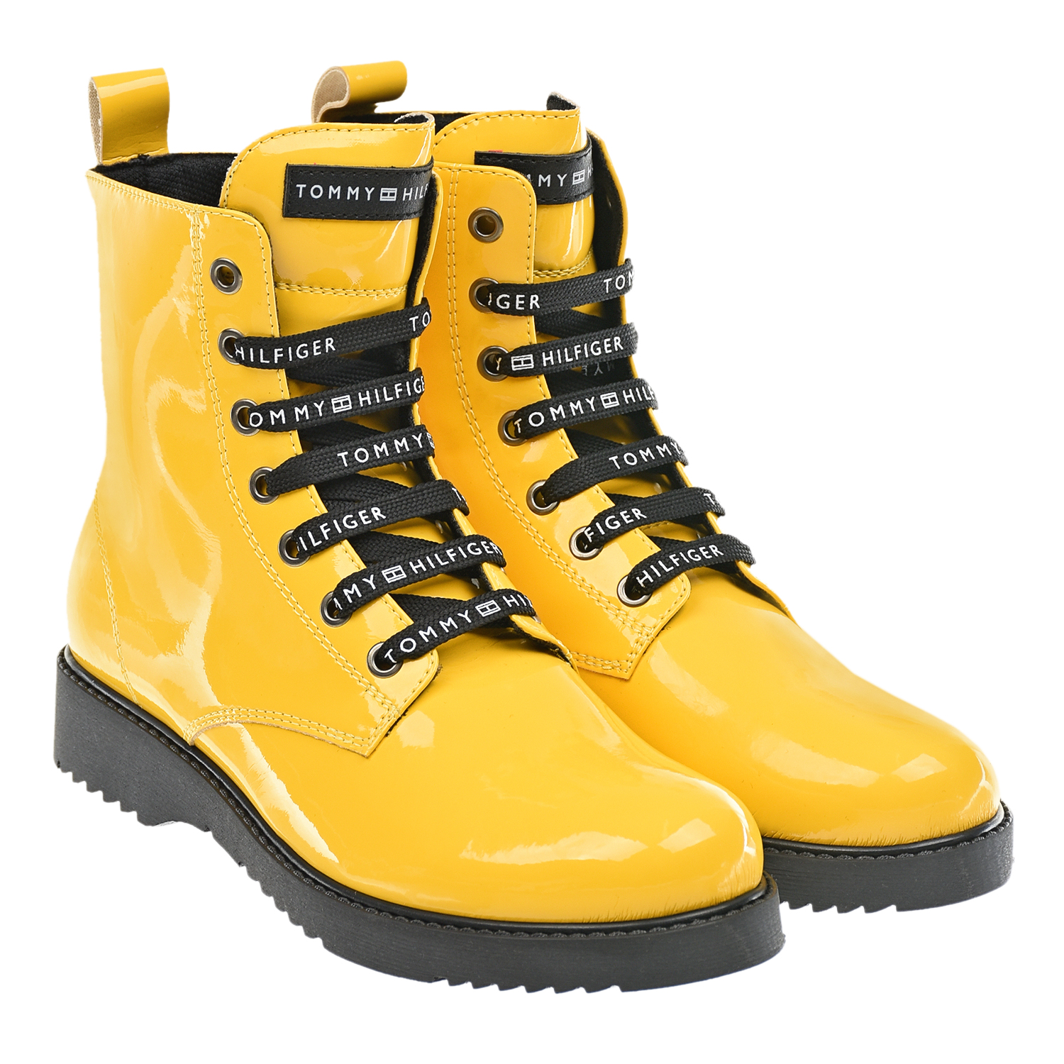Высокие желтые ботинки Tommy Hilfiger детские, размер 30, цвет желтый - фото 1
