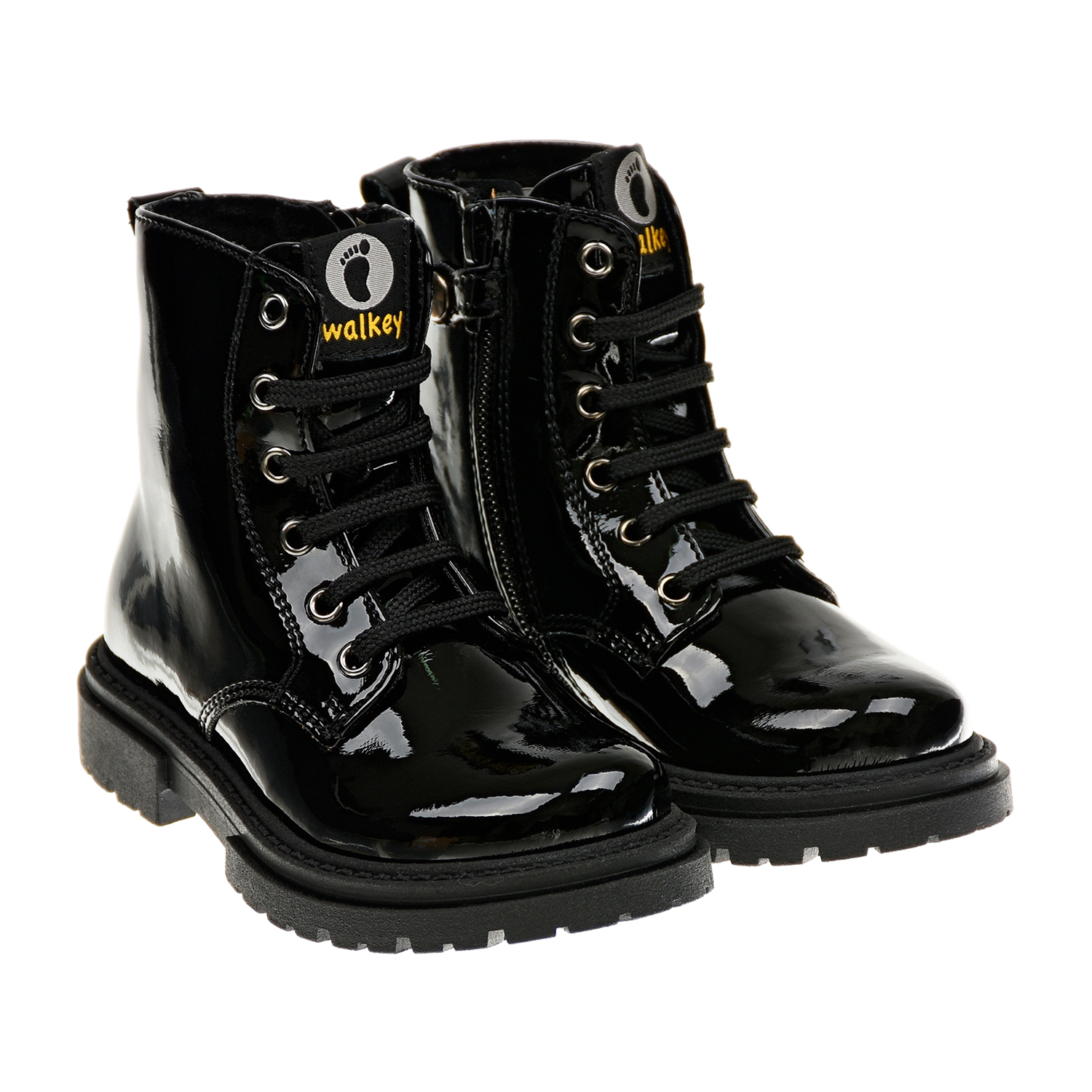 Черные лаковые ботинки Walkey детские, размер 25, цвет черный - фото 1