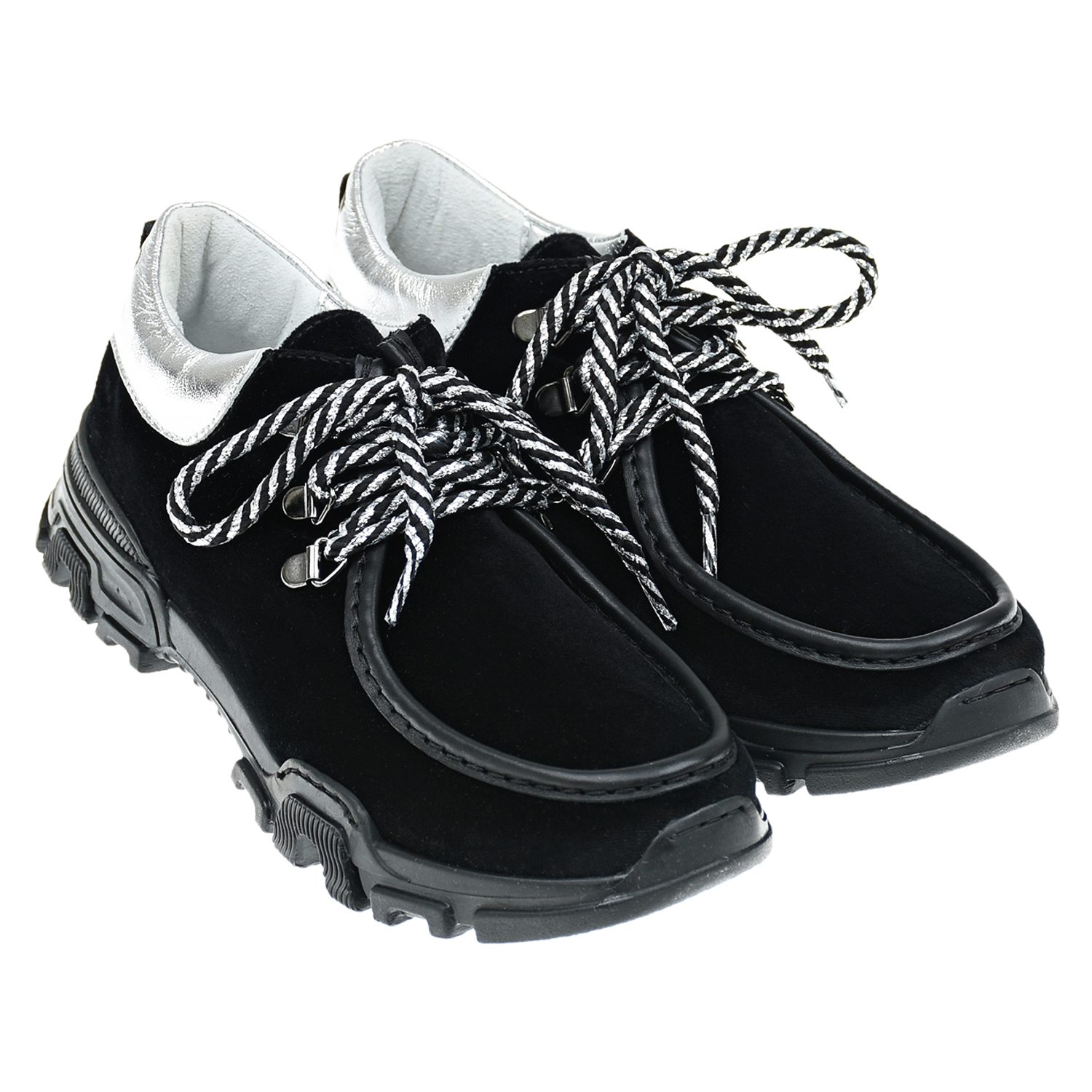 Низкие ботинки для девочек Monnalisa детские, размер 37, цвет черный - фото 1