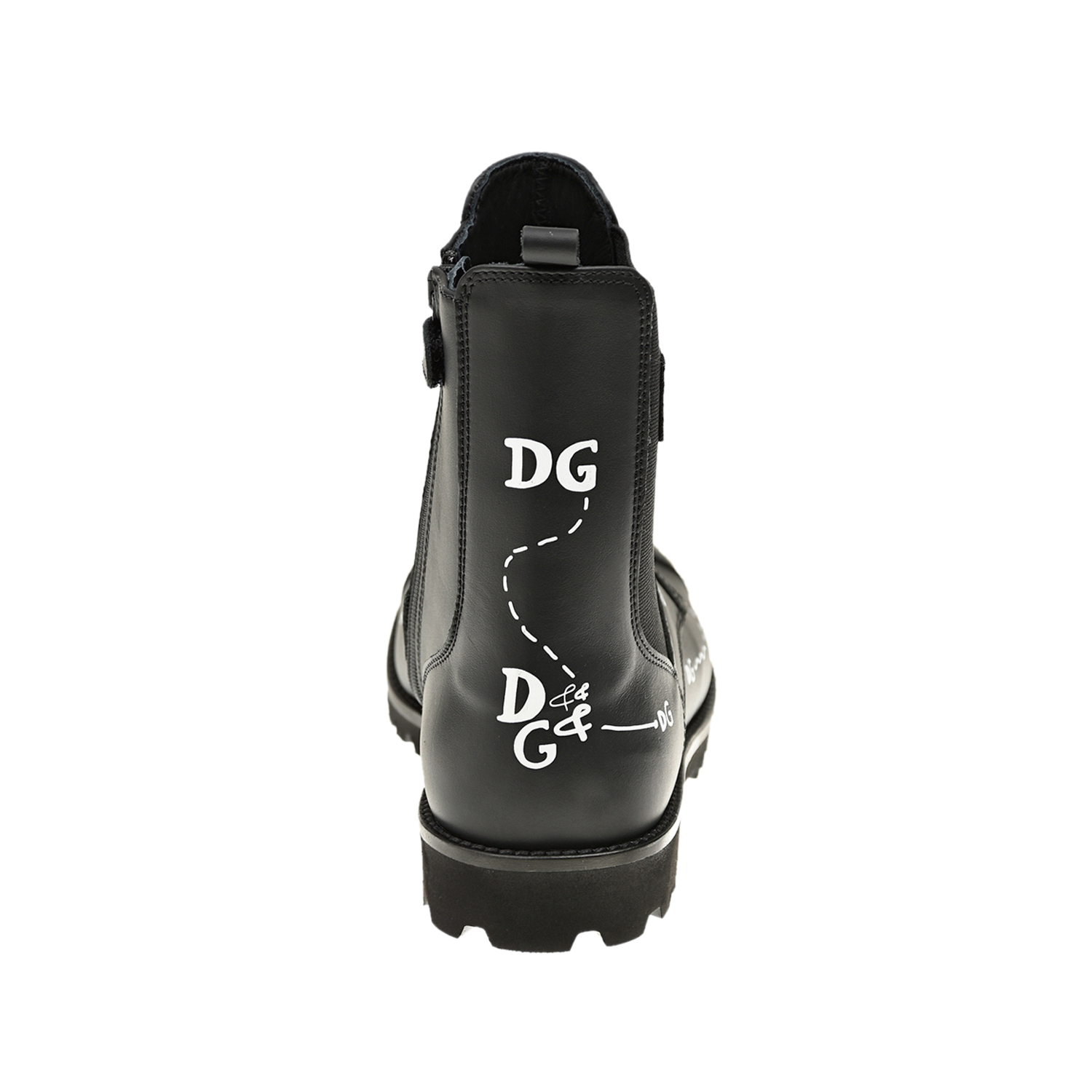 Кожаные ботинки с контрастным принтом Dolce&Gabbana детские, размер 27, цвет черный - фото 4