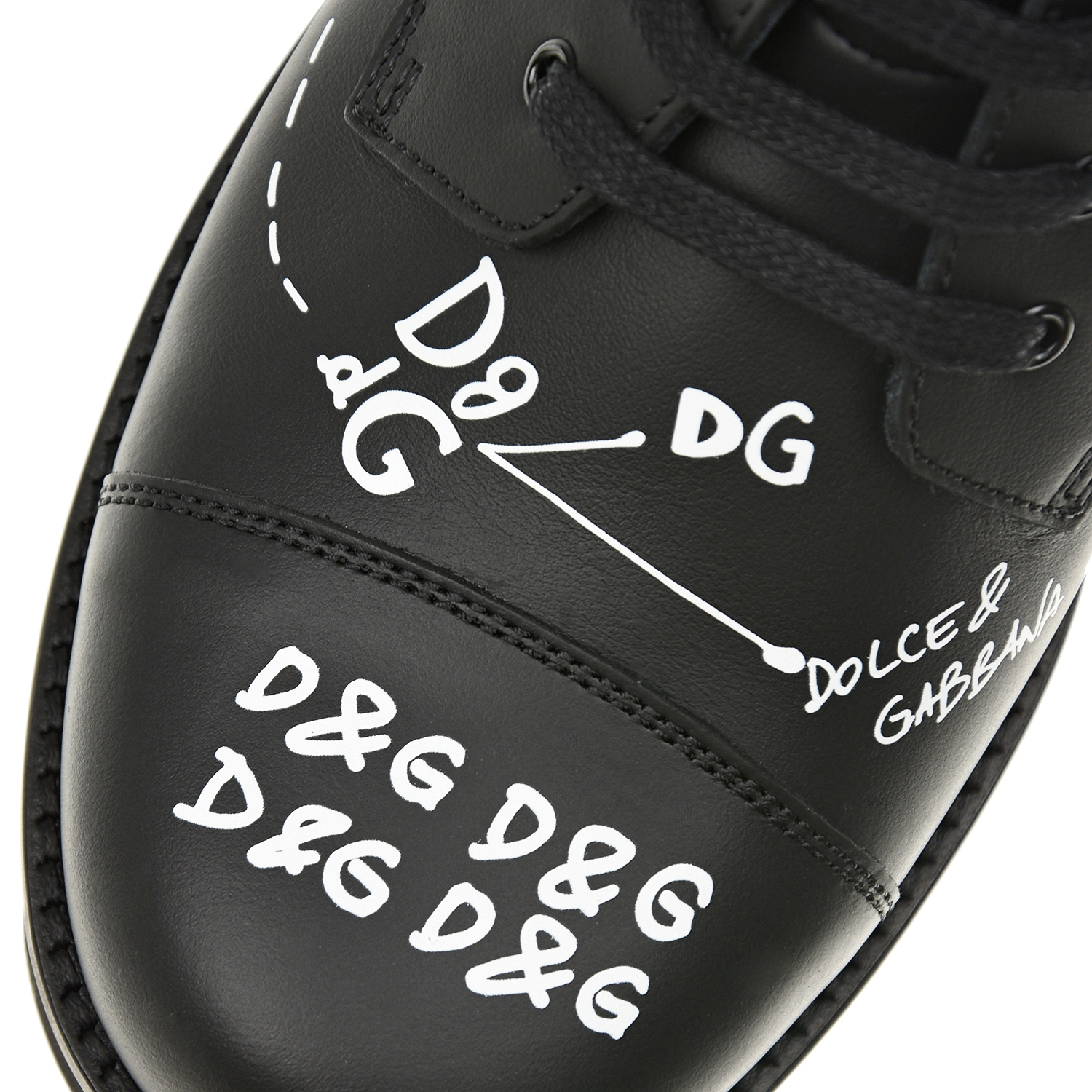 Кожаные ботинки с контрастным принтом Dolce&Gabbana детские, размер 27, цвет черный - фото 8