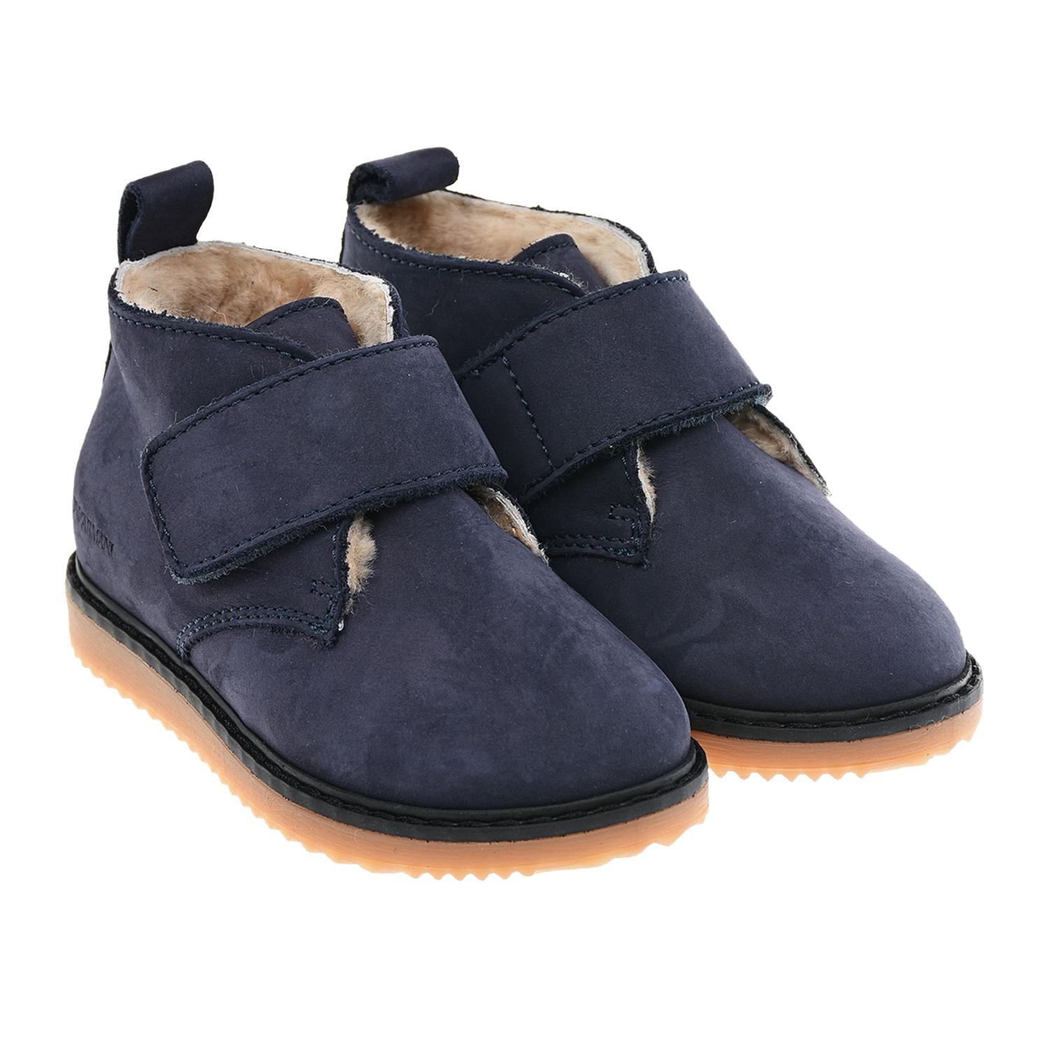 Синие ботинки с подкладкой из овчины Emporio Armani детские, размер 24, цвет синий - фото 1
