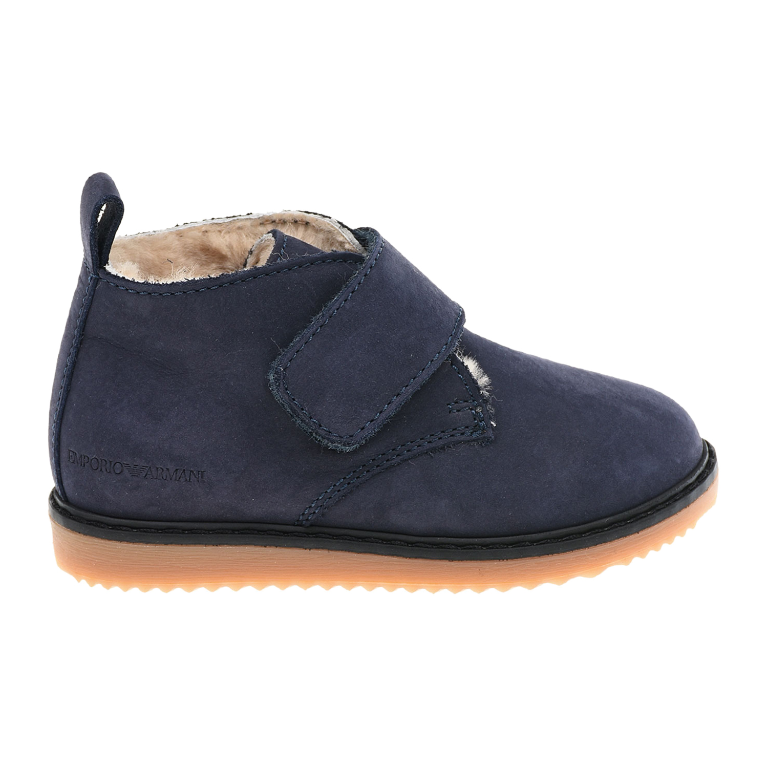 Синие ботинки с подкладкой из овчины Emporio Armani детские, размер 24, цвет синий - фото 2