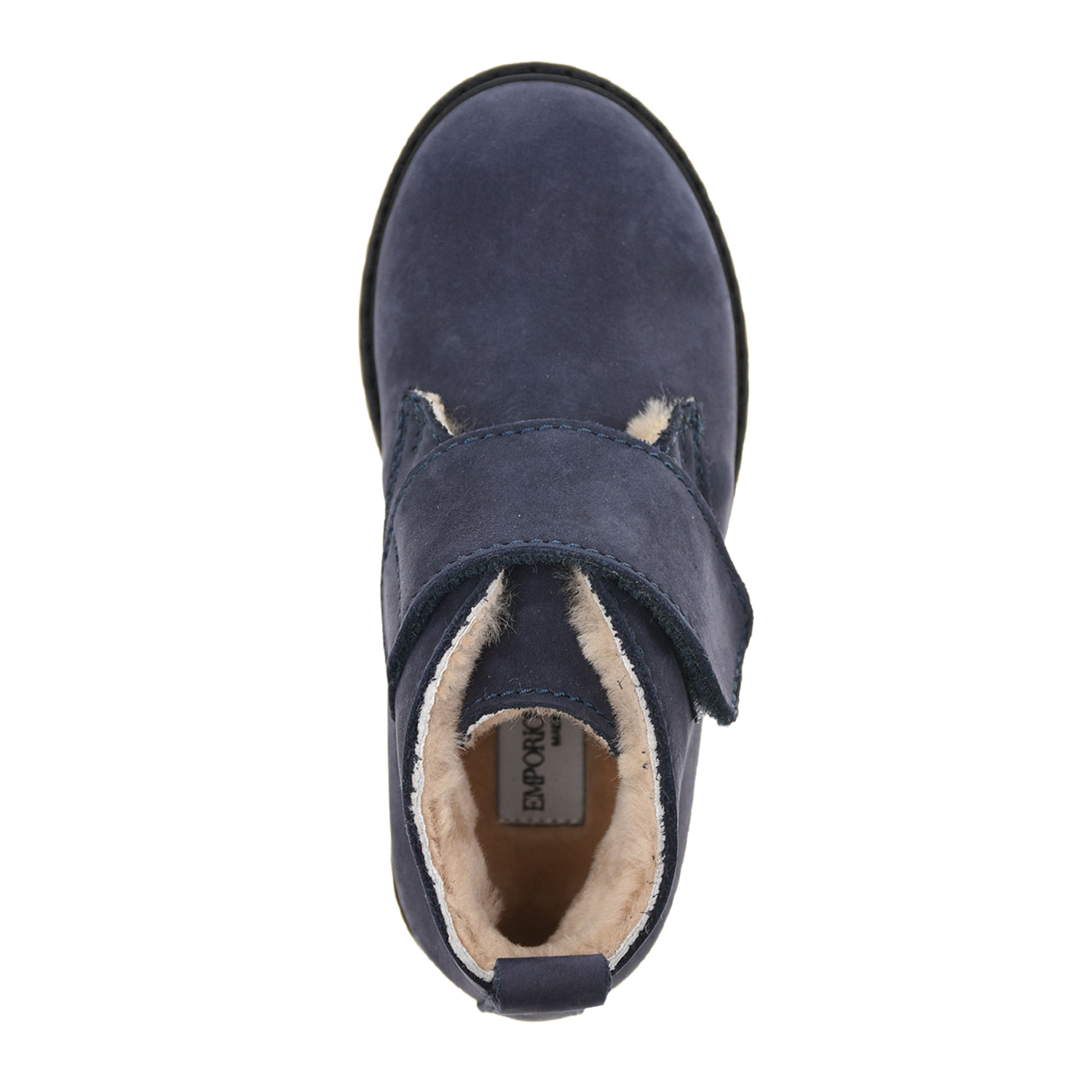 Синие ботинки с подкладкой из овчины Emporio Armani детские, размер 24, цвет синий - фото 4