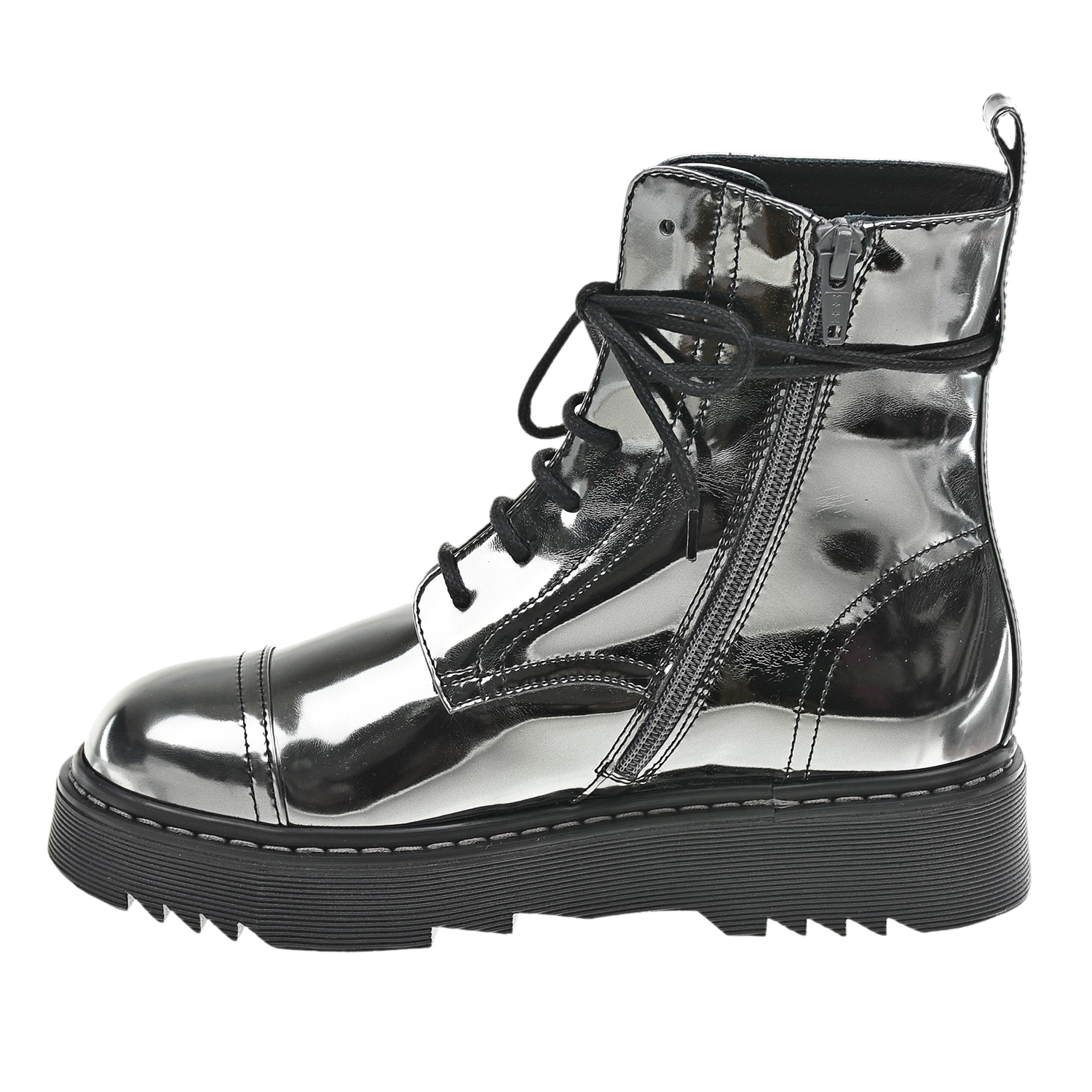 Высокие ботинки из кожи Emporio Armani детские, размер 34, цвет серебристый - фото 4