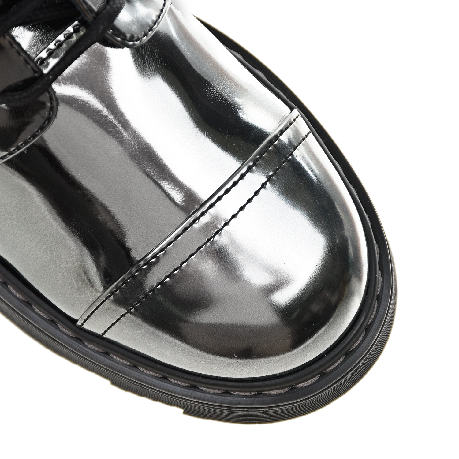 Высокие ботинки из кожи Emporio Armani детские, размер 34, цвет серебристый - фото 7