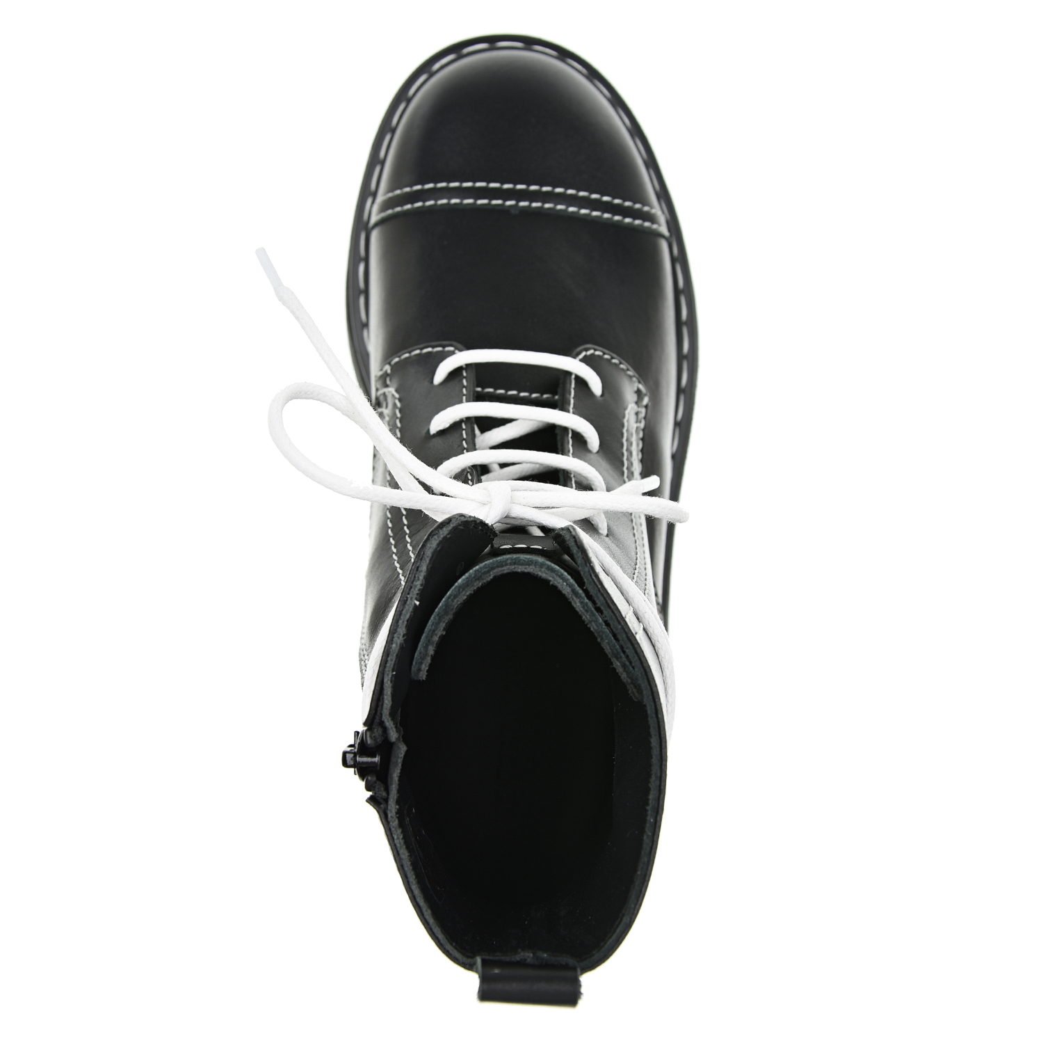Высокие ботинки с белыми шнурками Emporio Armani детские, размер 34, цвет черный - фото 5