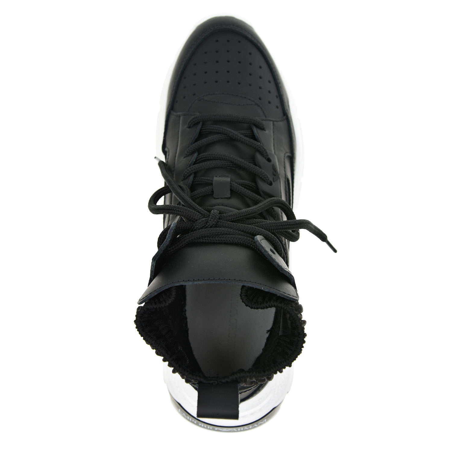 Высокие кроссовки на белой подошве Emporio Armani детские, размер 34, цвет черный - фото 4