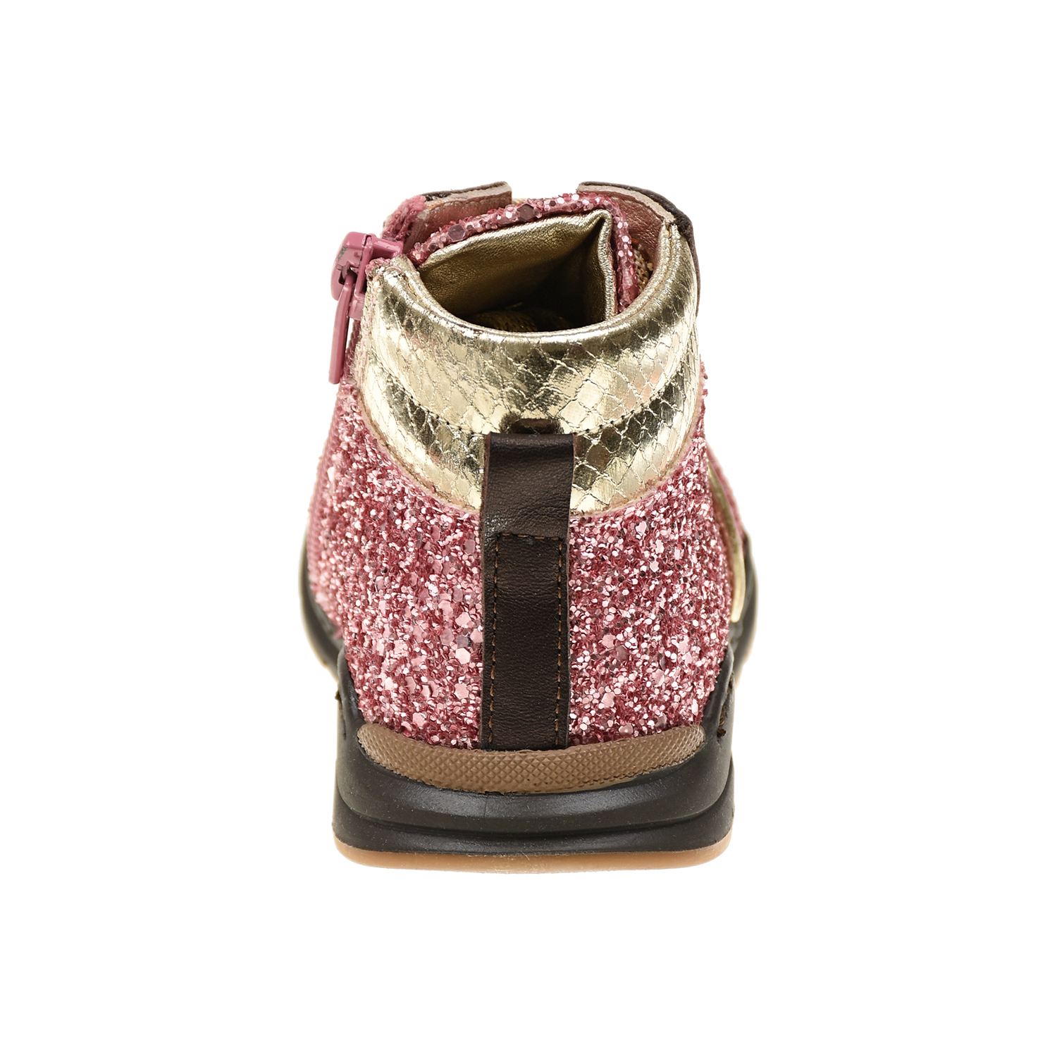Розовые ботинки с глиттером Monnalisa детские, размер 22, цвет розовый - фото 3