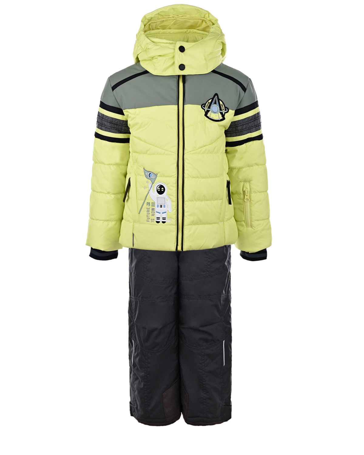 Зимний комплект из салатовой куртки и черного полукомбинезона Poivre Blanc детский, размер 104, цвет салатовый - фото 1