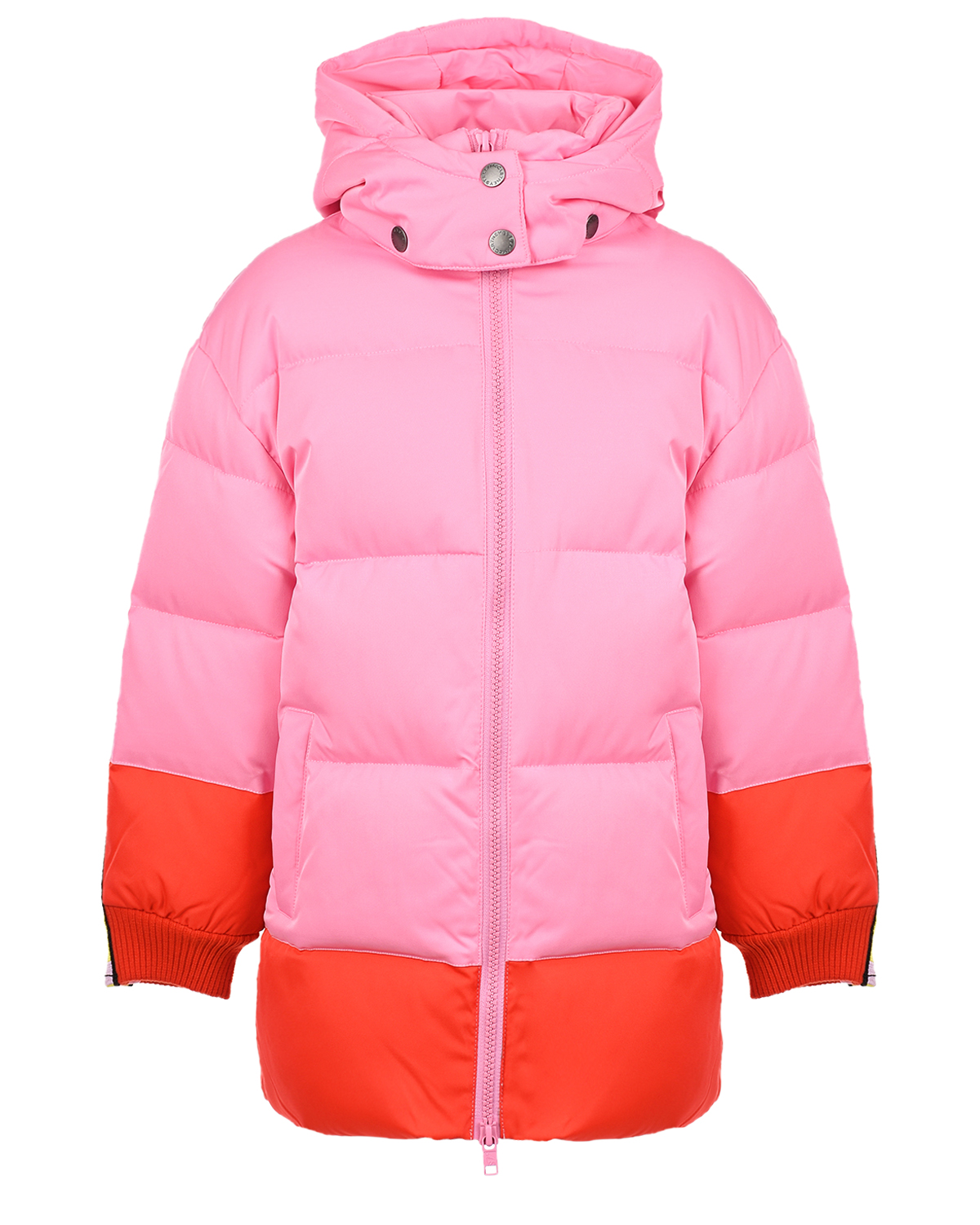Удлиненная куртка с лампасами на рукавах Stella McCartney детская, размер 104, цвет розовый - фото 1