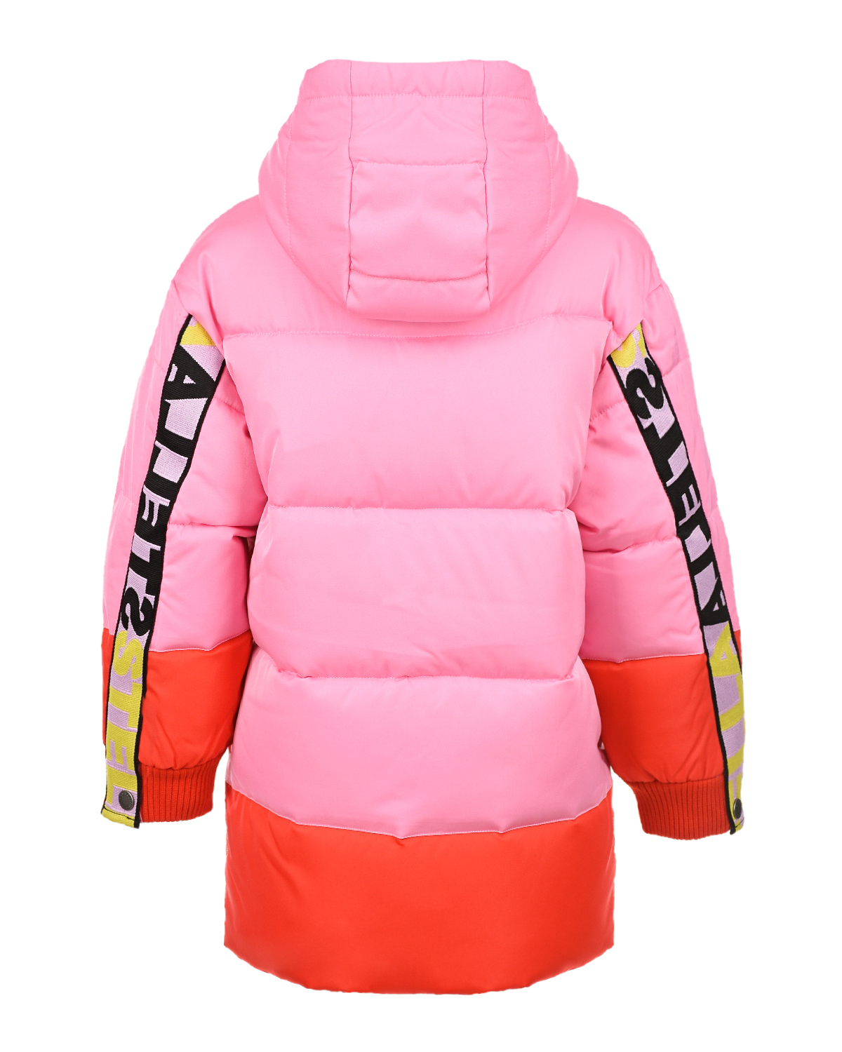 Удлиненная куртка с лампасами на рукавах Stella McCartney детская, размер 104, цвет розовый - фото 3