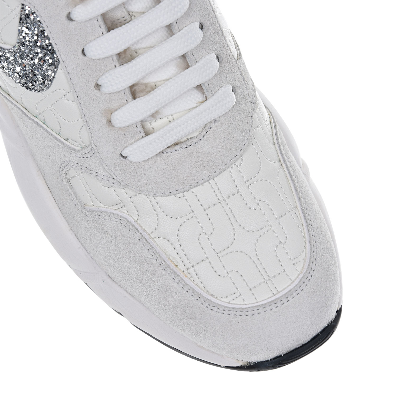 Светло-серые кроссовки со вставками из глиттера Voile blanche, размер 37, цвет нет цвета - фото 6