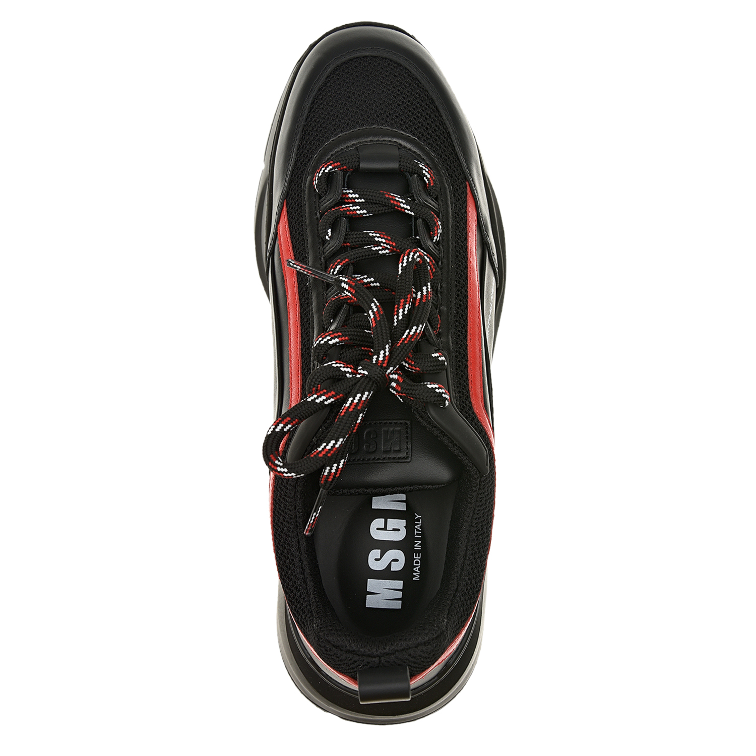 Черные кроссовки с красной отделкой MSGM детские, размер 36, цвет черный - фото 4