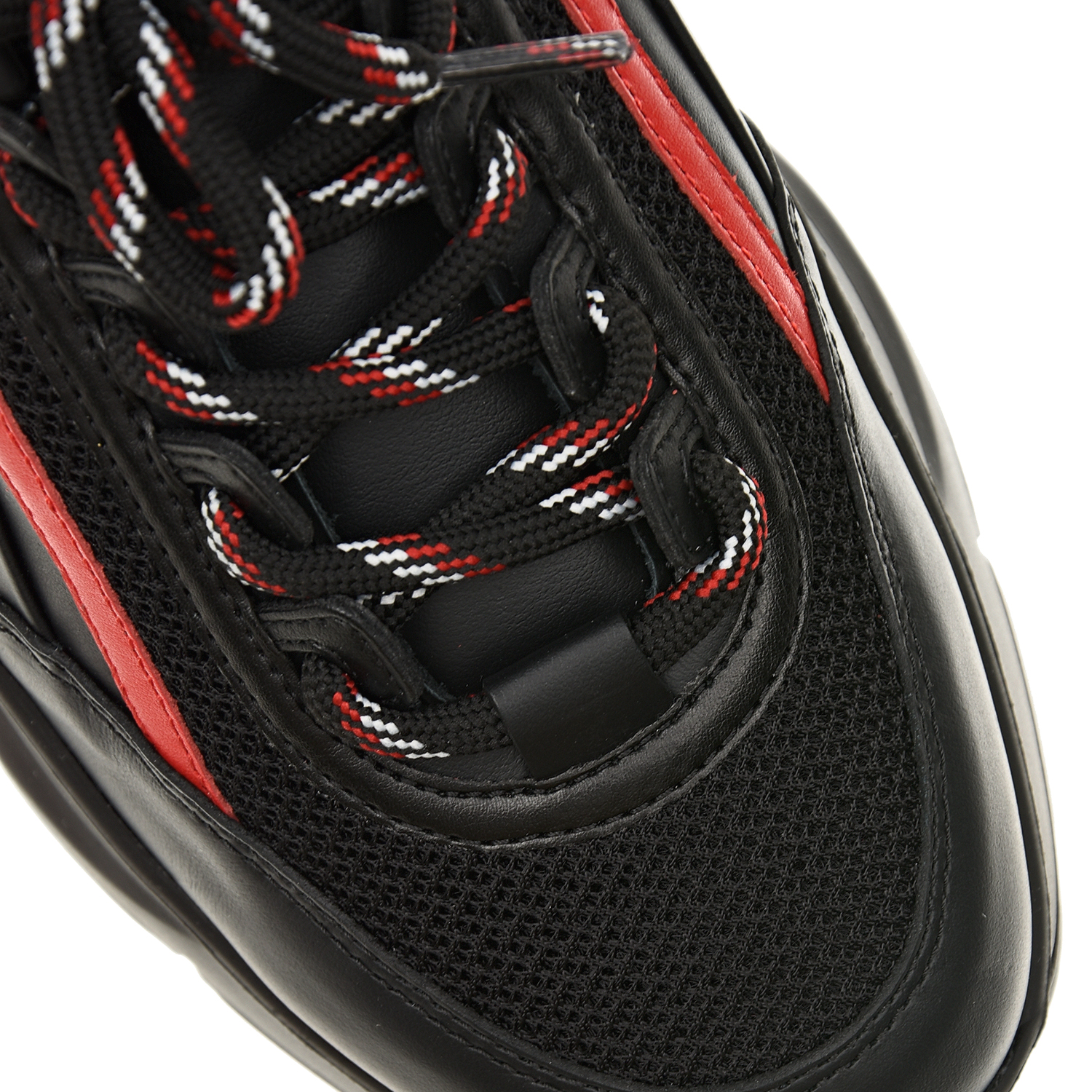 Черные кроссовки с красной отделкой MSGM детские, размер 36, цвет черный - фото 6