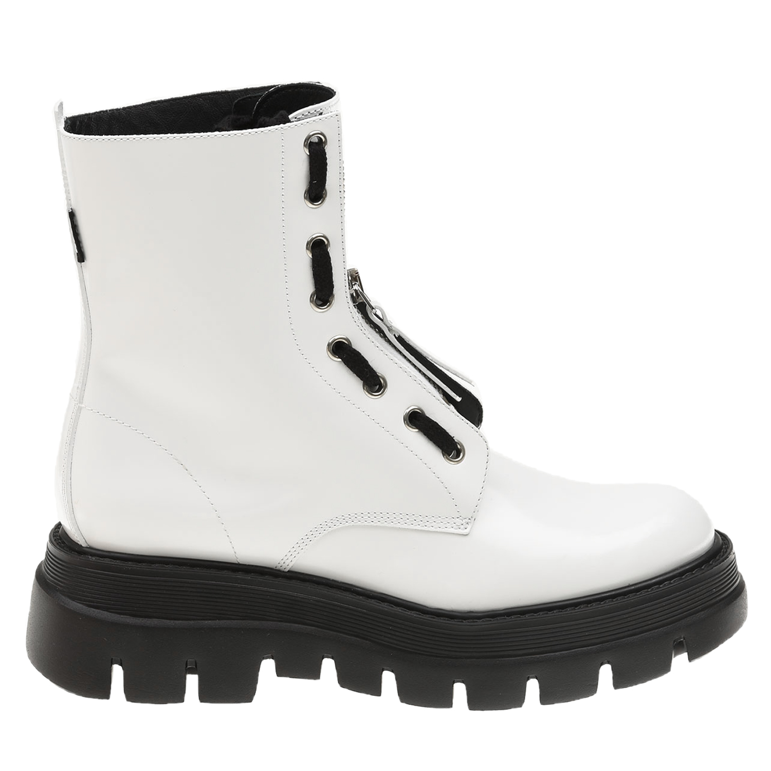 Белые ботинки из кожи с застежкой на молнии MSGM детские, размер 35, цвет белый - фото 2