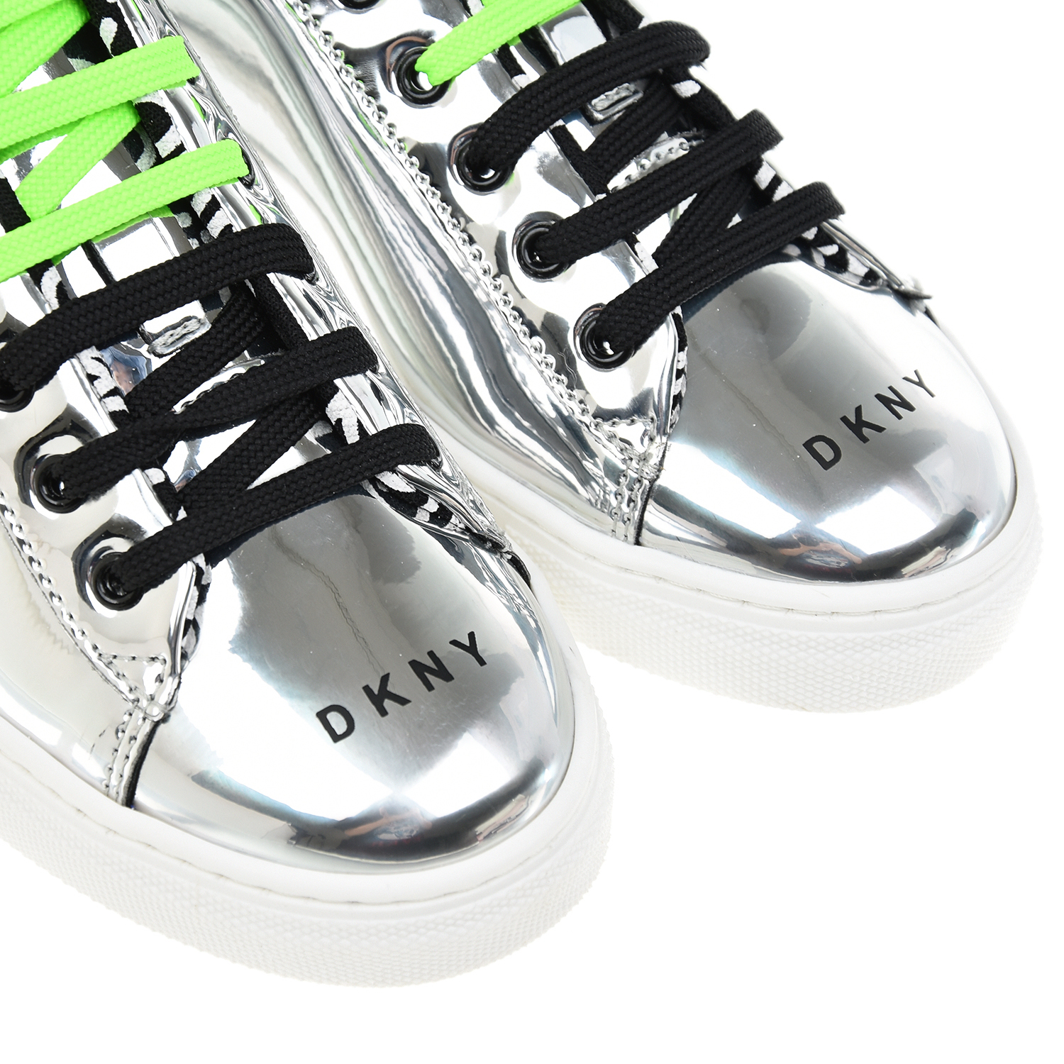 Кеды с эффектом "металлик" DKNY детские, размер 34, цвет серебристый - фото 7
