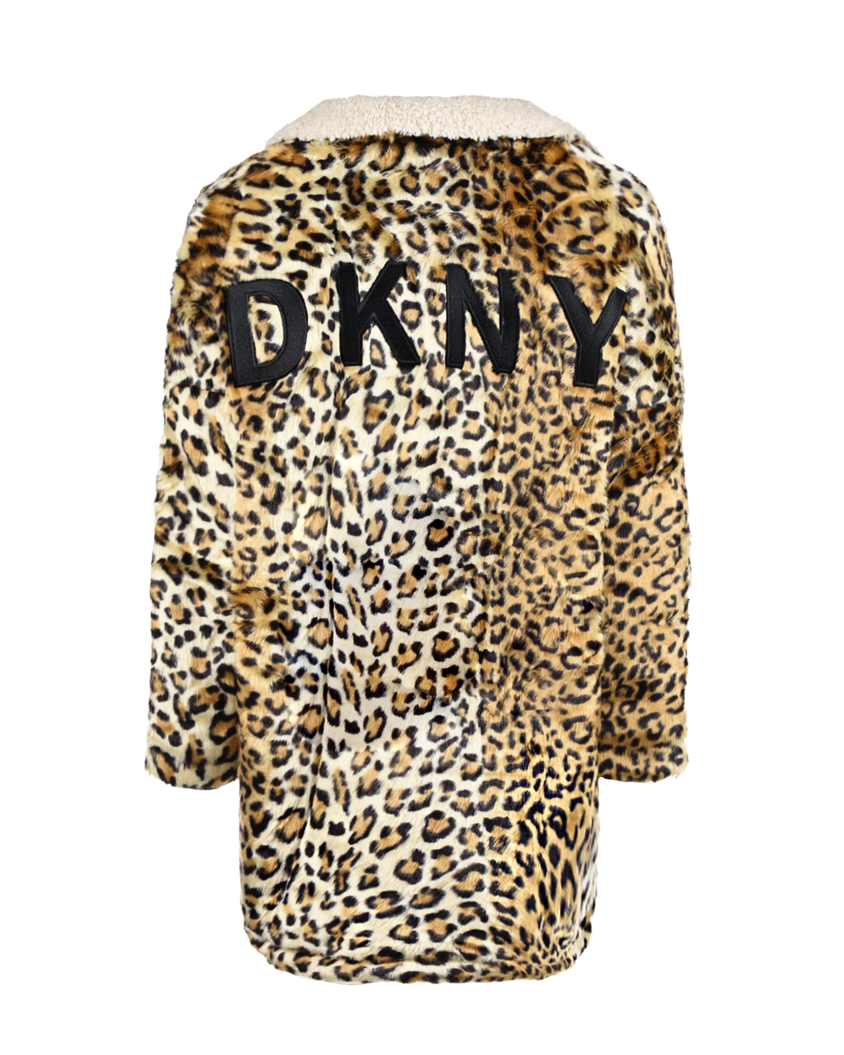 Полушубок с леопардовым принтом DKNY детский, размер 176, цвет леопардовый - фото 3
