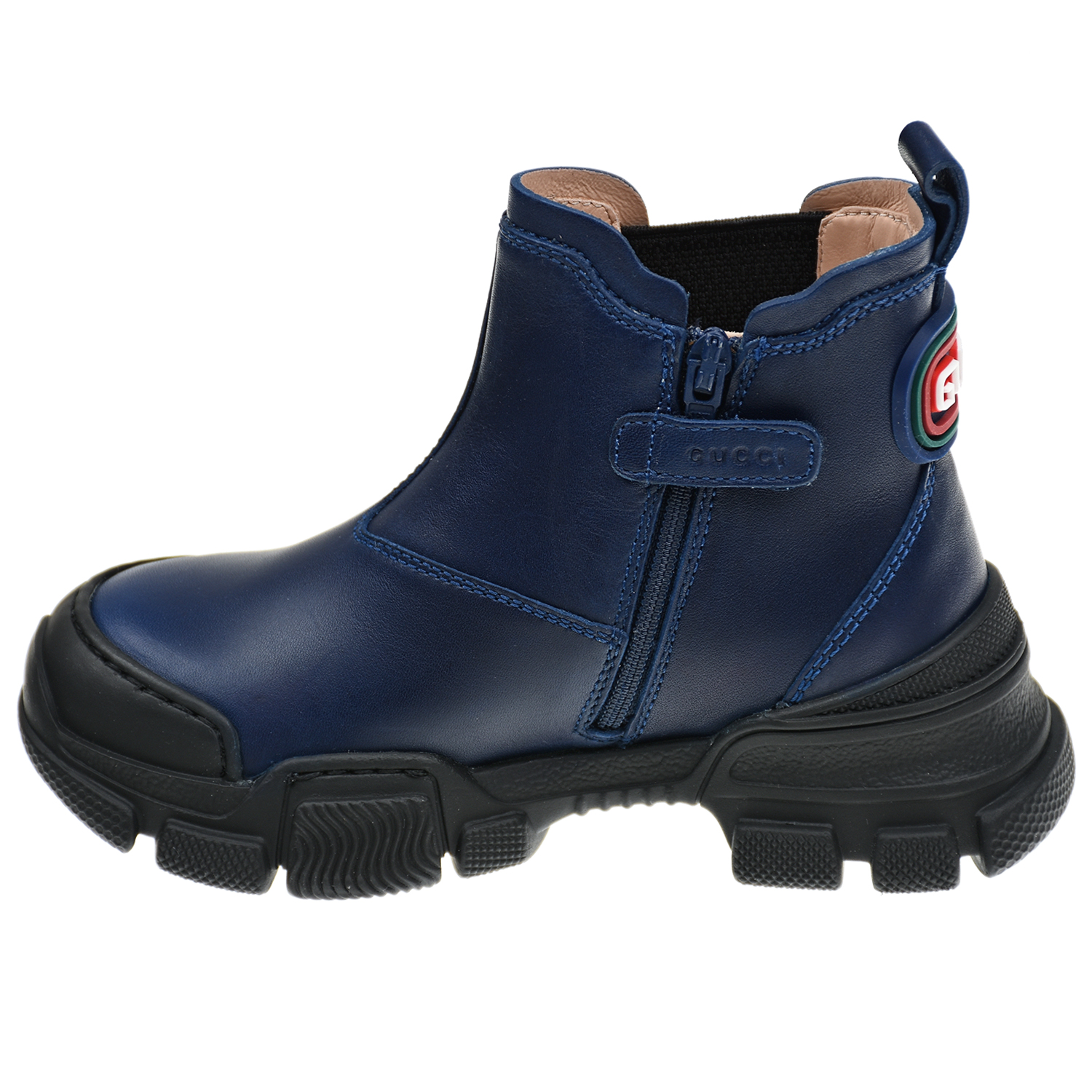 Темно-синие ботинки на массивной подошве GUCCI детское, размер 24, цвет синий - фото 4