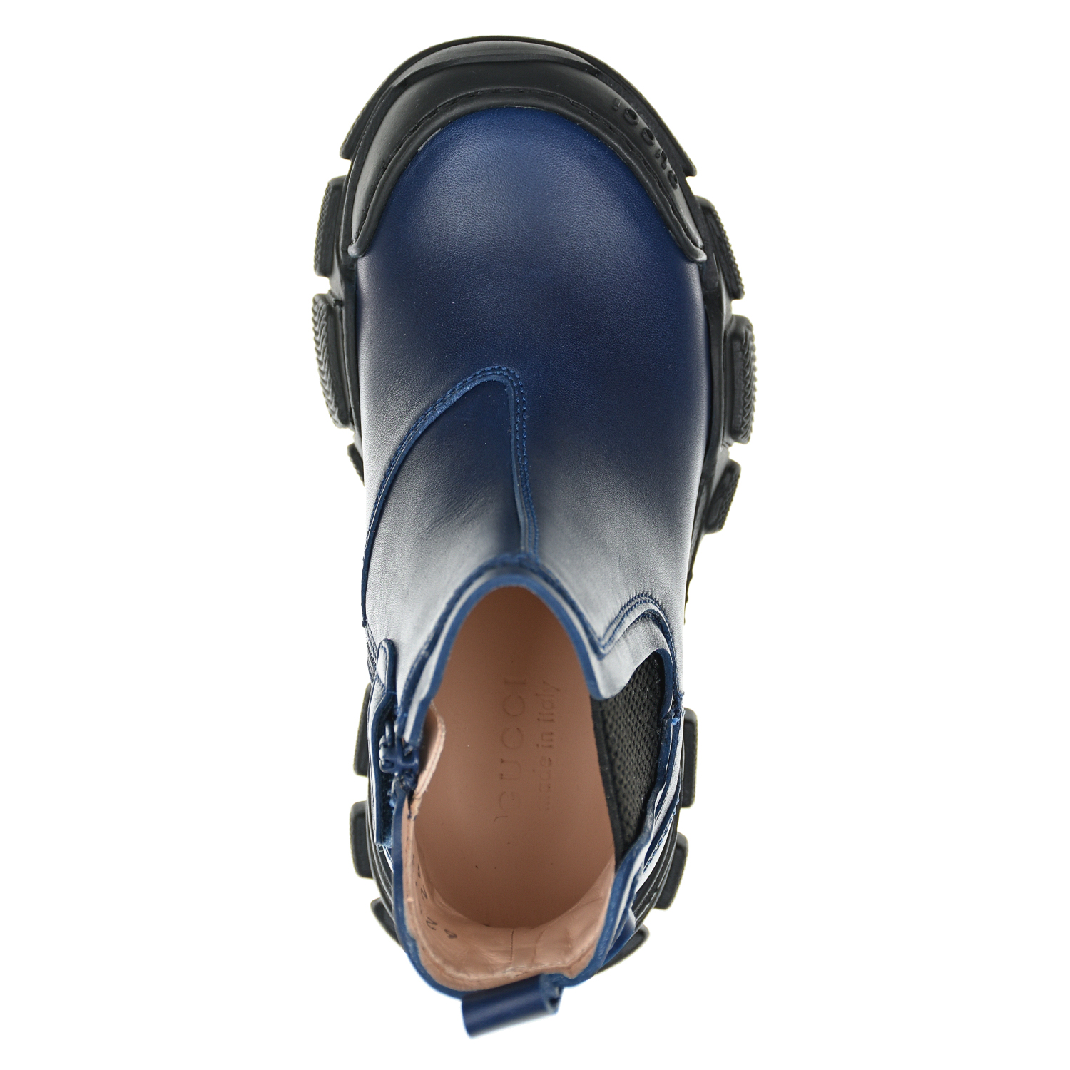 Темно-синие ботинки на массивной подошве GUCCI детское, размер 24, цвет синий - фото 5