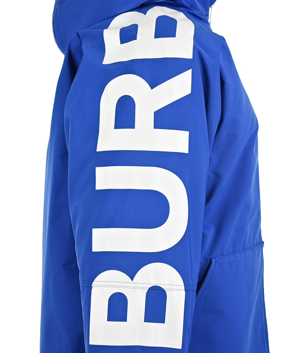 Синее пальто с капюшоном Burberry детское, размер 116, цвет синий - фото 3