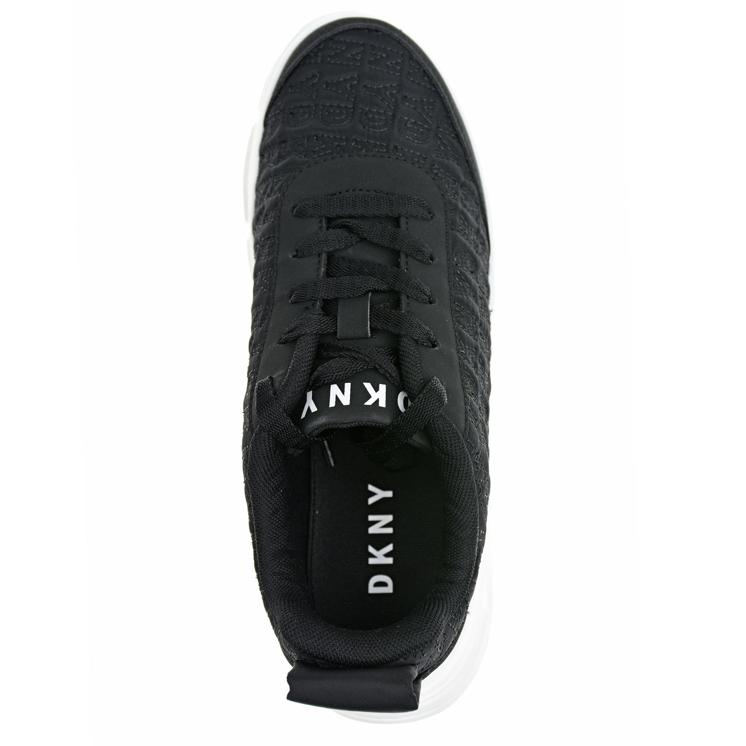 Черные кроссовки с белой подошвой DKNY детские, размер 34, цвет черный - фото 4