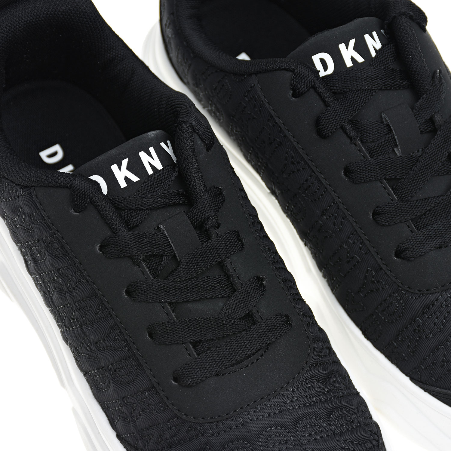 Черные кроссовки с белой подошвой DKNY детские, размер 34, цвет черный - фото 6
