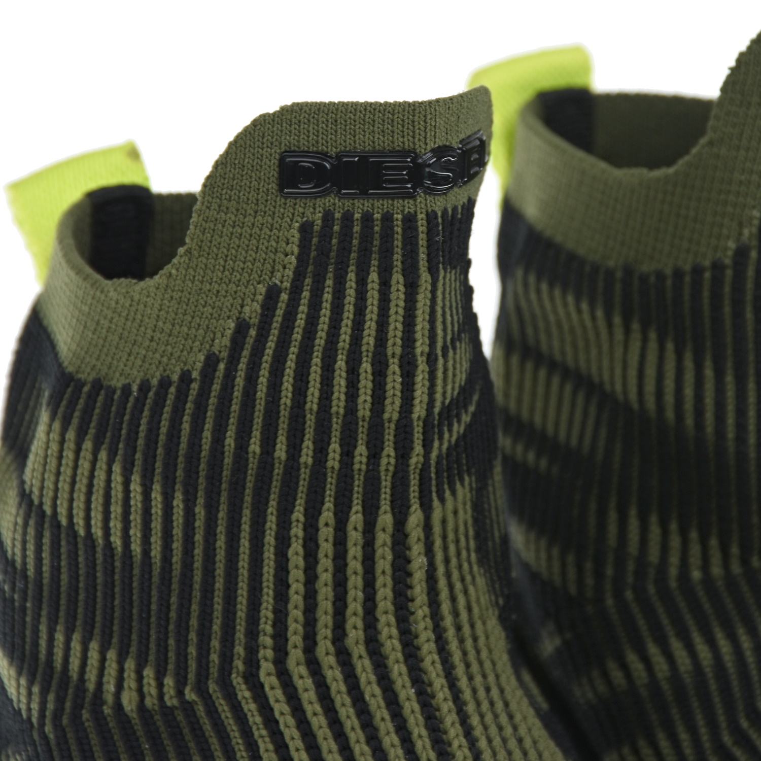 Кроссовки-носки цвета хаки Diesel детские, размер 37 - фото 6