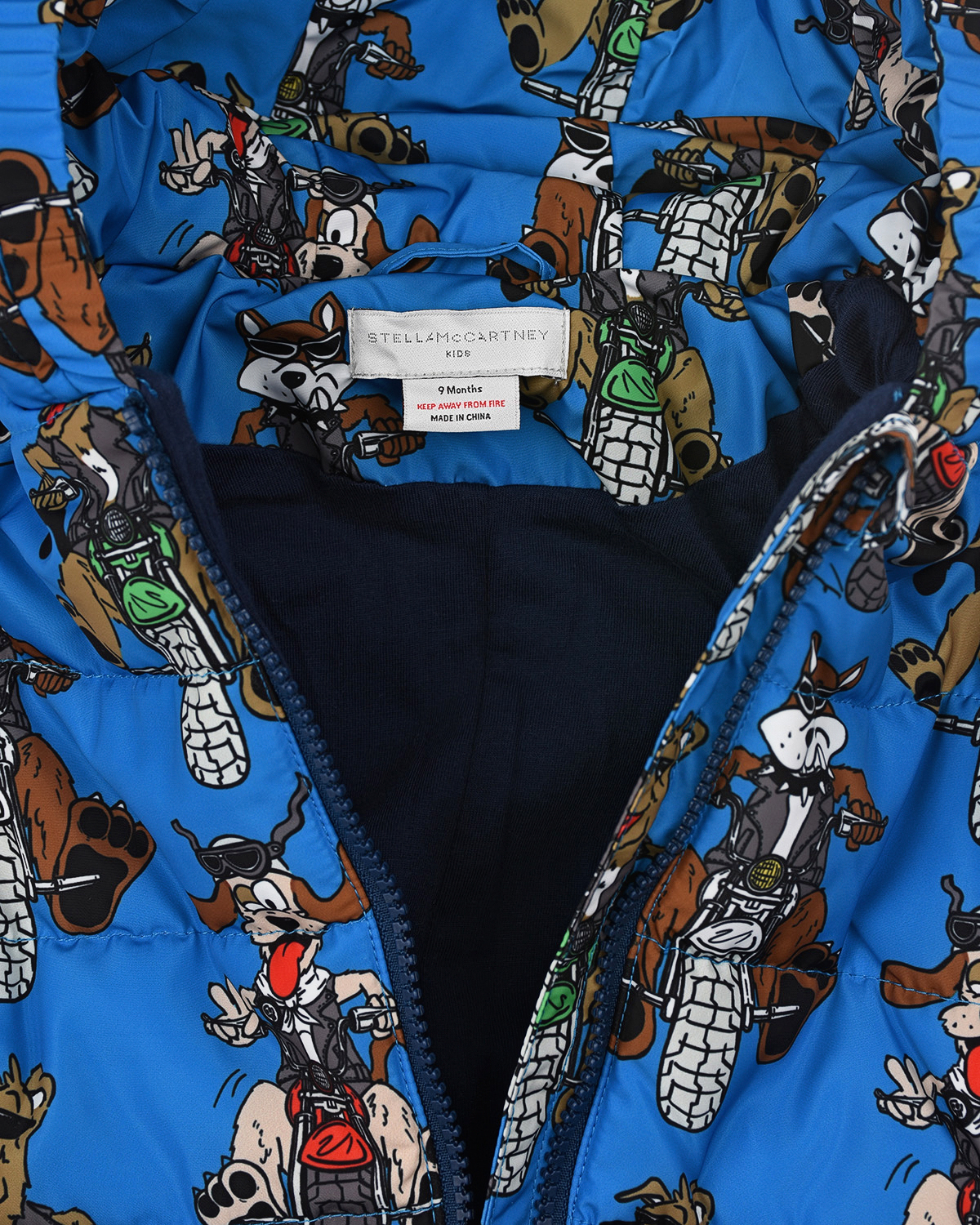 Синий комбинезон с принтом "Doggie Riders" Stella McCartney детский, размер 92 - фото 4
