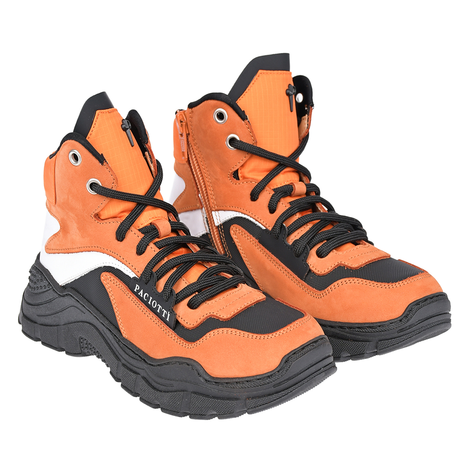 Оранжевые высокие кроссовки Cesare Paciotti детские, размер 34, цвет оранжевый