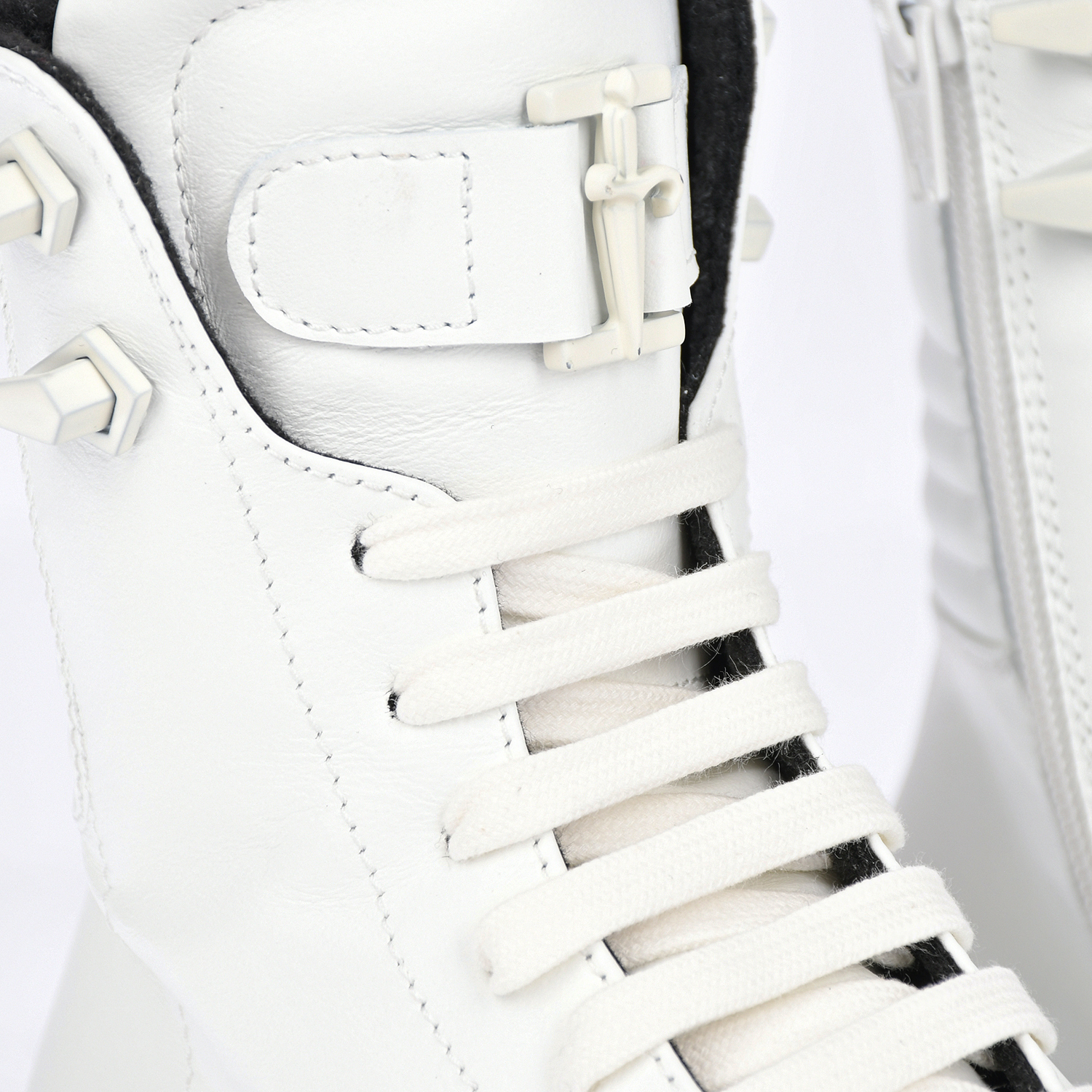 Белые кожаные ботинки с флисовой подкладкой Cesare Paciotti детские, размер 34, цвет белый - фото 6