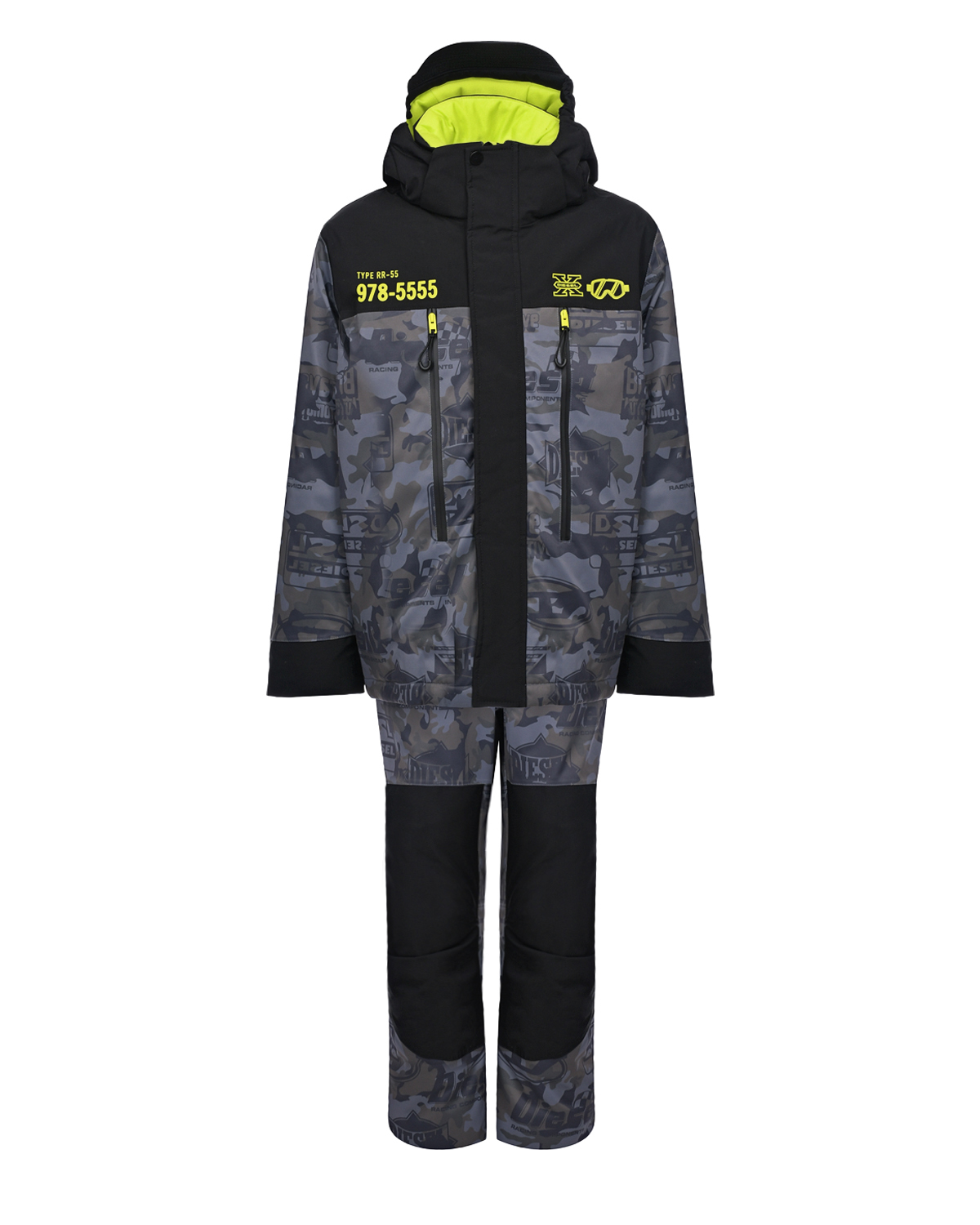 Комплект с курткой и комбинезоном, черный/желтый Diesel детский, размер 140, цвет нет цвета Комплект с курткой и комбинезоном, черный/желтый Diesel детский - фото 1