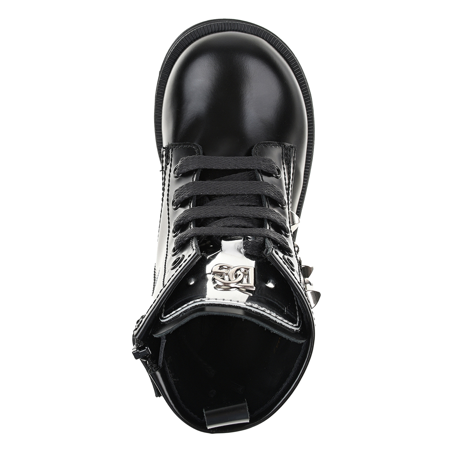 Черные ботинки с заклепками Dolce&Gabbana детские, размер 24, цвет черный - фото 4
