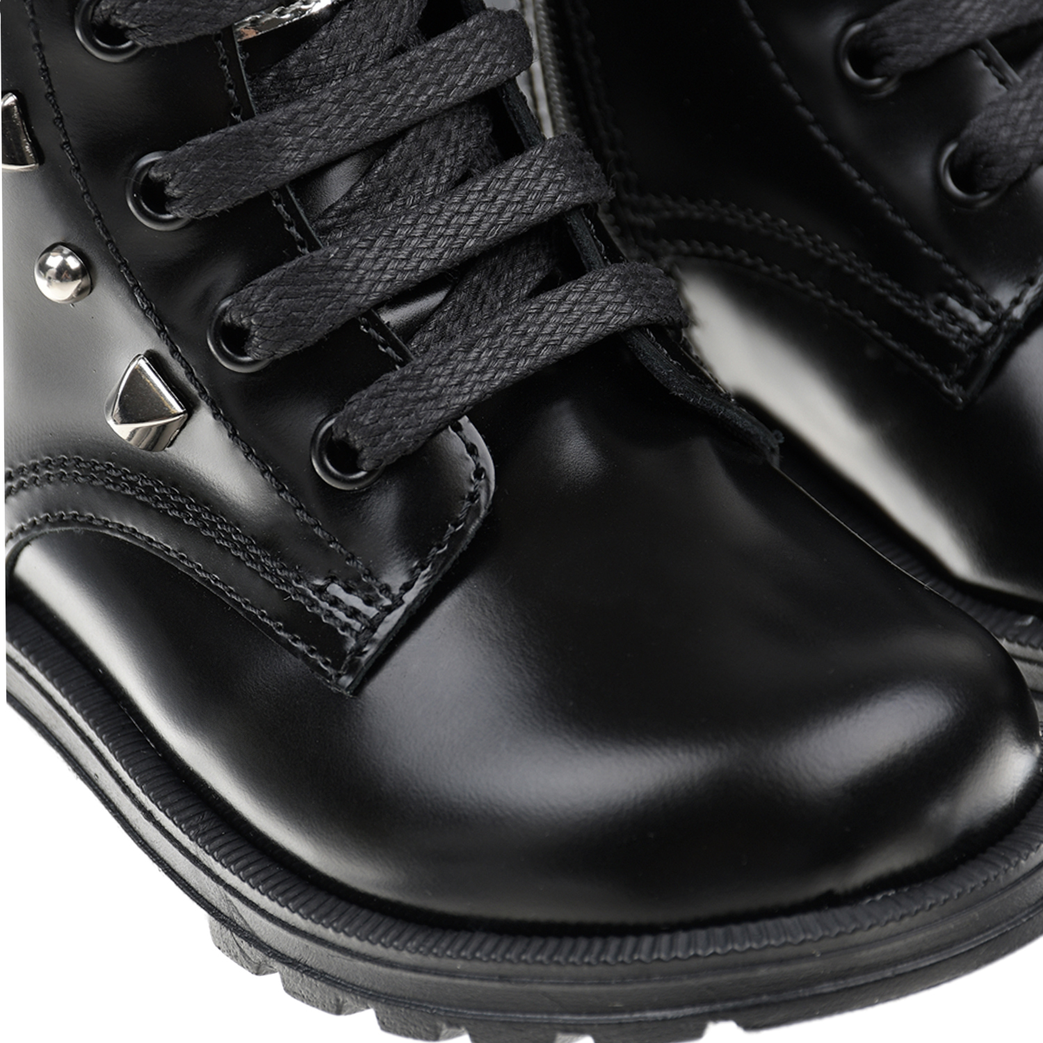Черные ботинки с заклепками Dolce&Gabbana детские, размер 24, цвет черный - фото 6