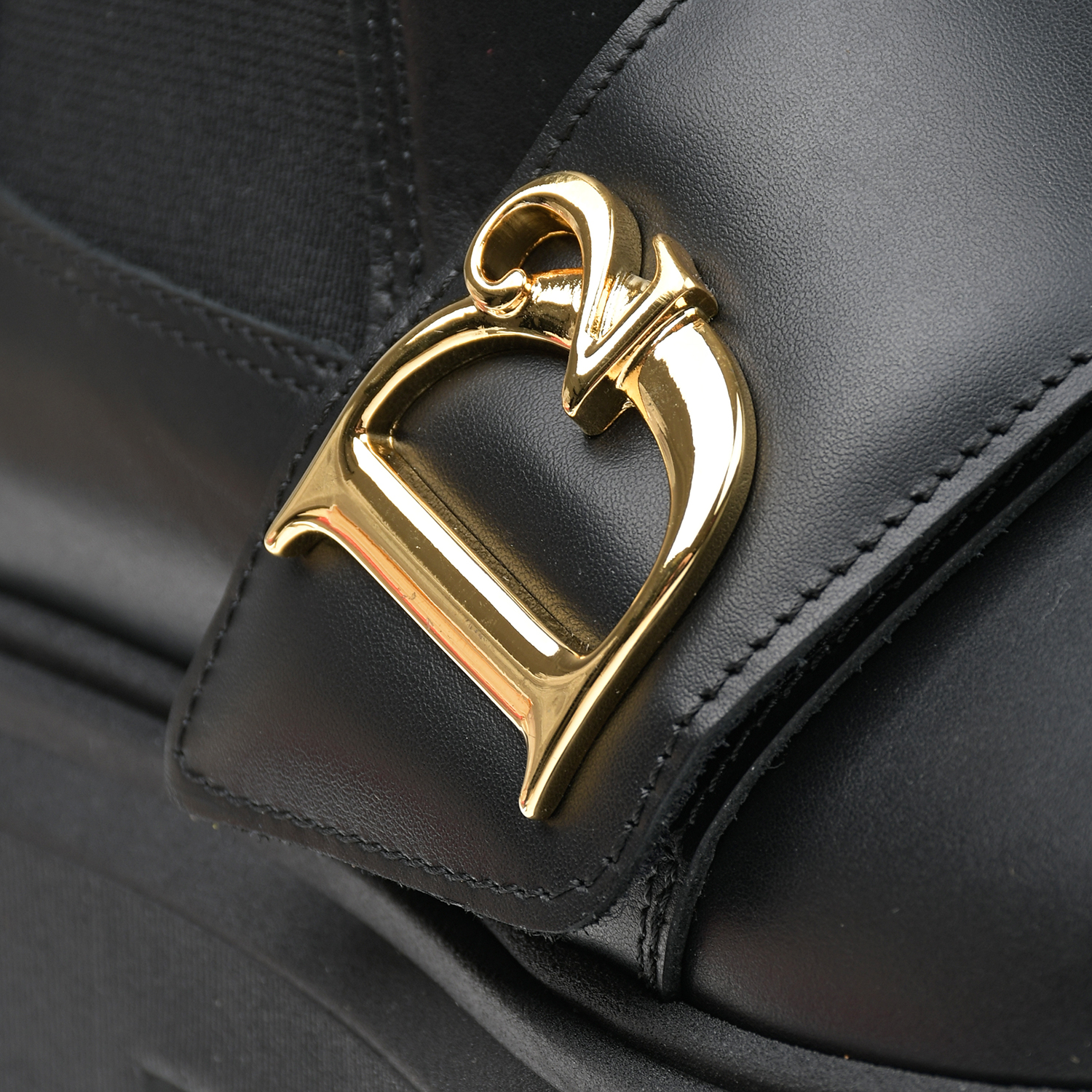 Кожаные ботинки челси с золотистым лого Dsquared2 детские, размер 37, цвет черный - фото 6