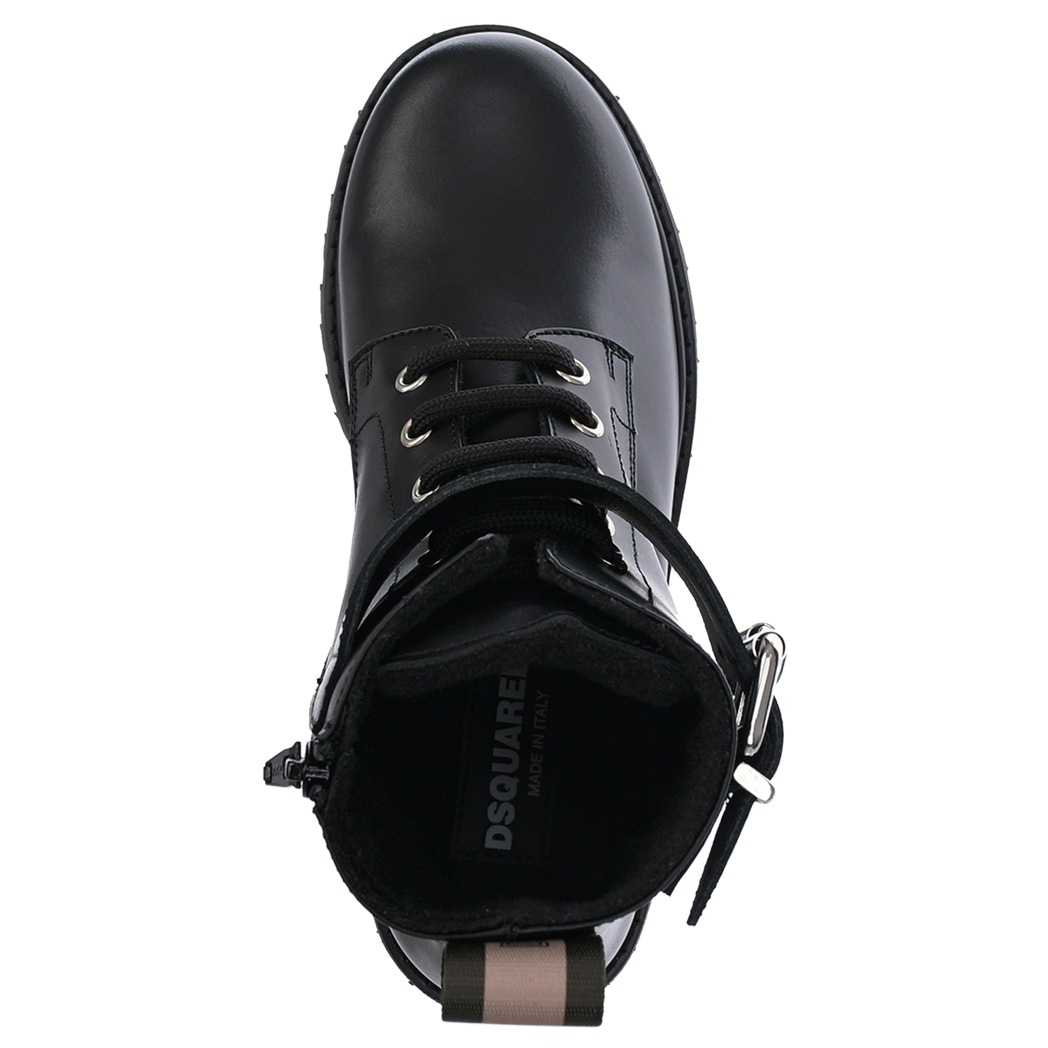 Высокие черные ботинки с флисовой подкладкой Dsquared2 детские, размер 36, цвет черный - фото 4