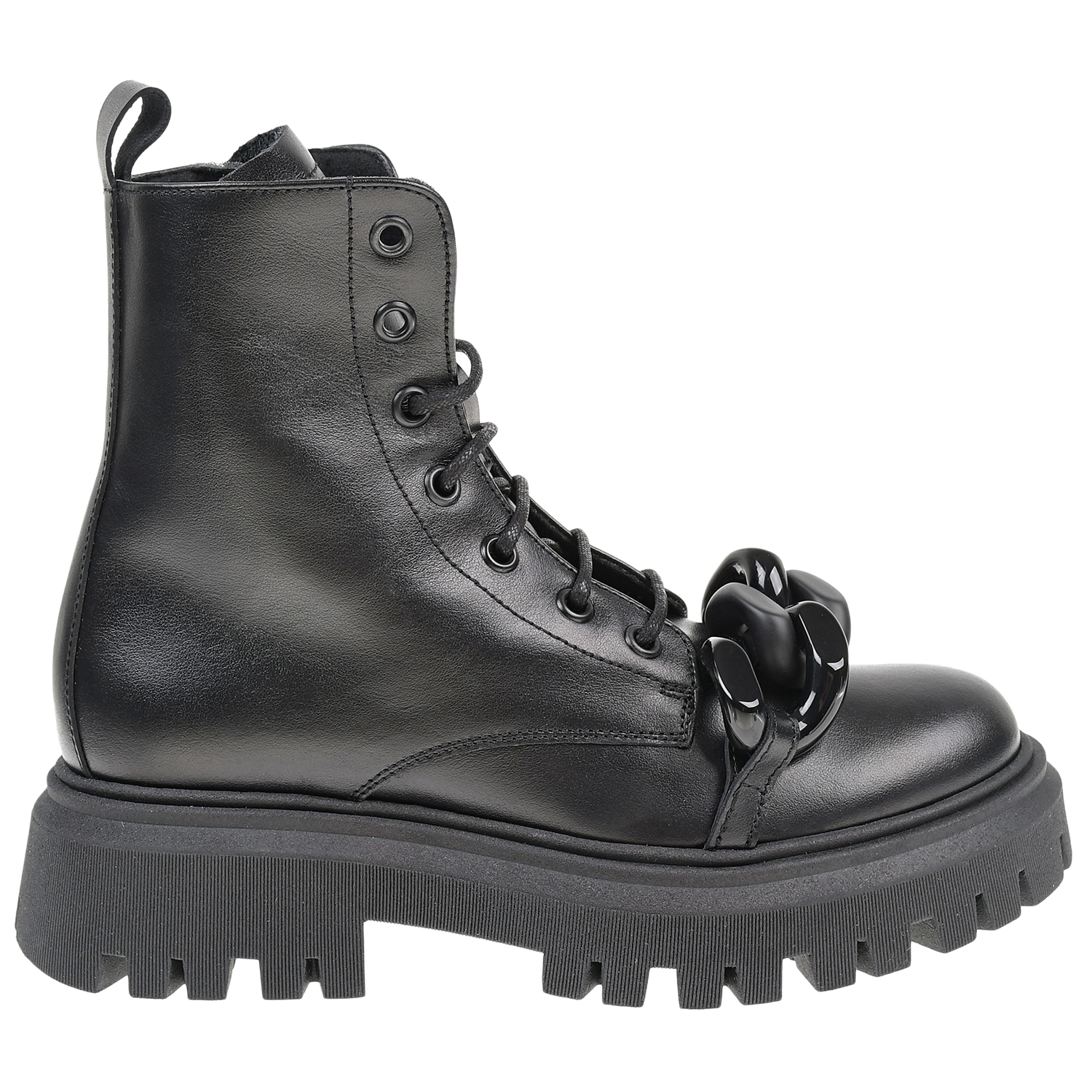 Черные ботинки с цепью в тон Jarrett детские, размер 32, цвет черный - фото 2