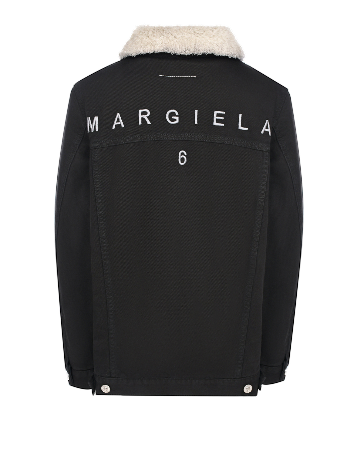 Джинсовая куртка с плюшевым воротником MM6 Maison Margiela детская, размер 140, цвет черный - фото 2