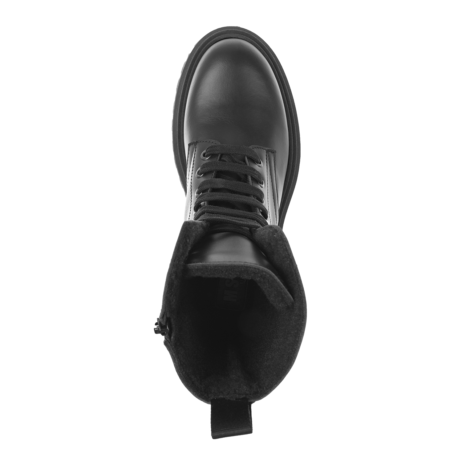 Высокие черные ботинки с белым лого MSGM детские, размер 33, цвет черный - фото 4