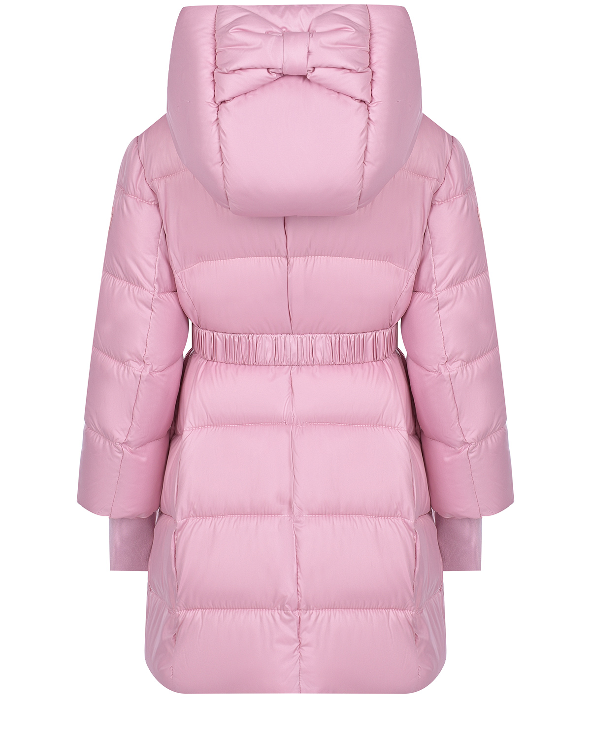 Розовое стеганое пальто с капюшоном Monnalisa детское, размер 104, цвет розовый - фото 2