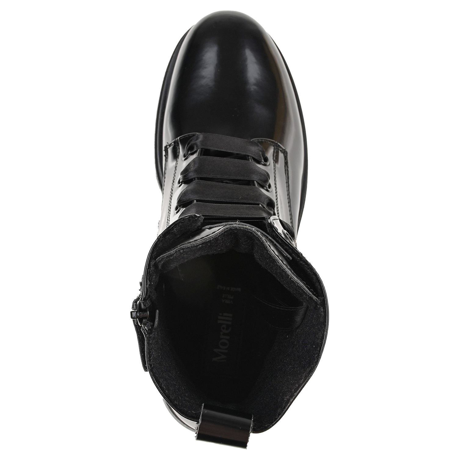 Высокие черные лаковые ботинки Morelli детские, размер 28, цвет черный - фото 4