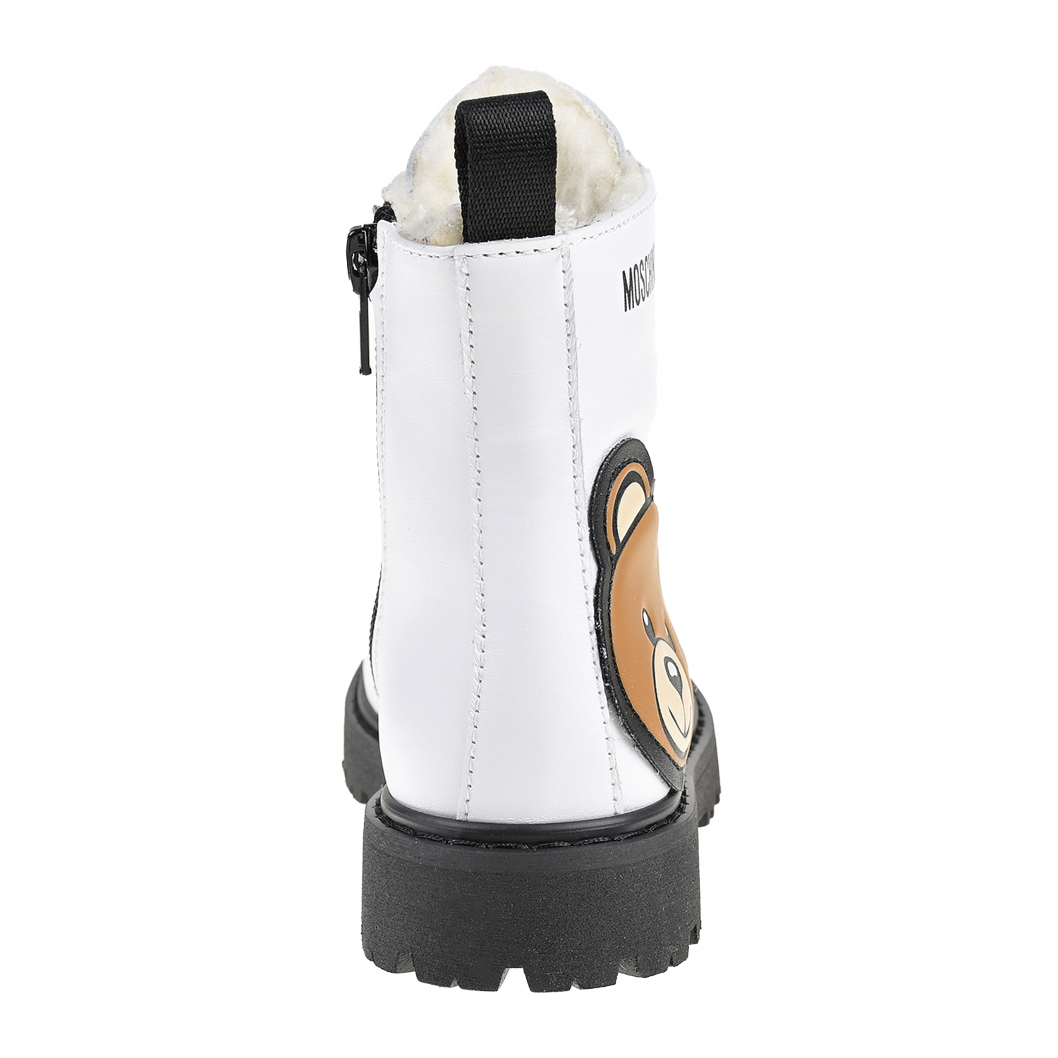 Белые утепленные ботинки из кожи Moschino детские, размер 27, цвет белый - фото 5