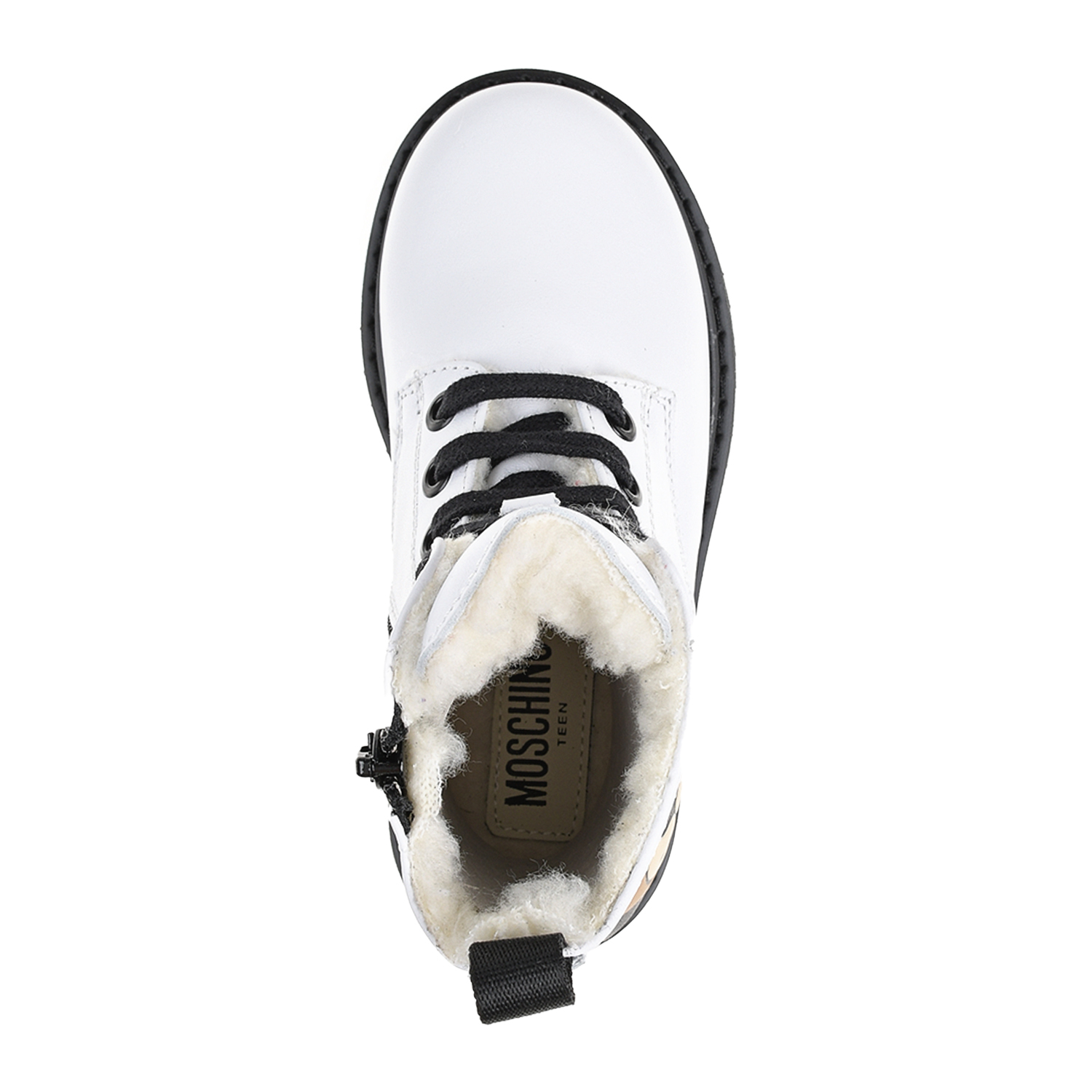 Белые утепленные ботинки из кожи Moschino детские, размер 27, цвет белый - фото 6