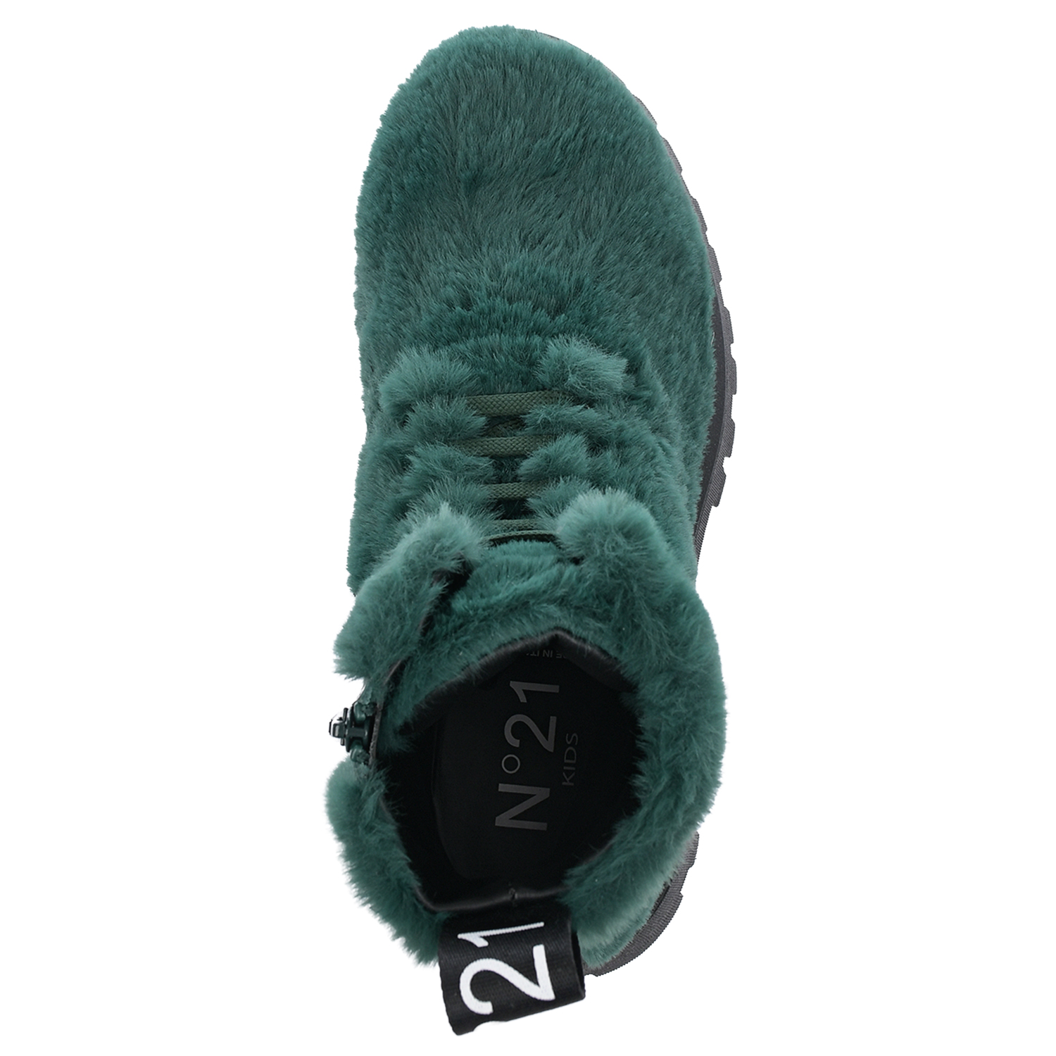 Зеленые ботинки из эко-меха No. 21 детские, размер 35, цвет зеленый - фото 4