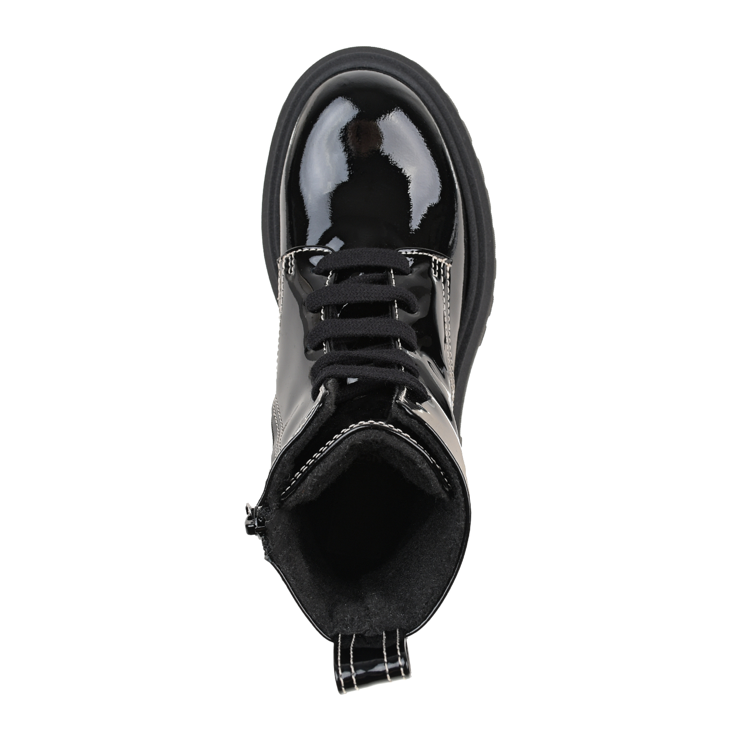 Черные лакированные ботинки с флисовой подкладкой No. 21 детские, размер 32, цвет черный - фото 4