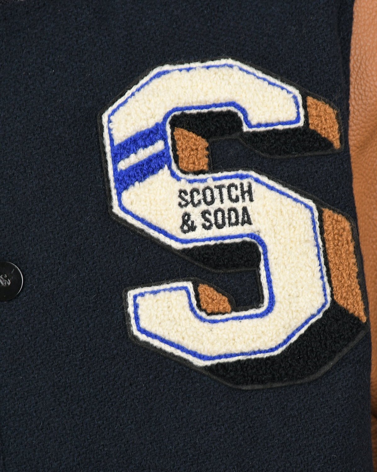 Куртка-бомбер с кожаными рукавами Scotch&Soda детская, размер 140, цвет мультиколор - фото 4