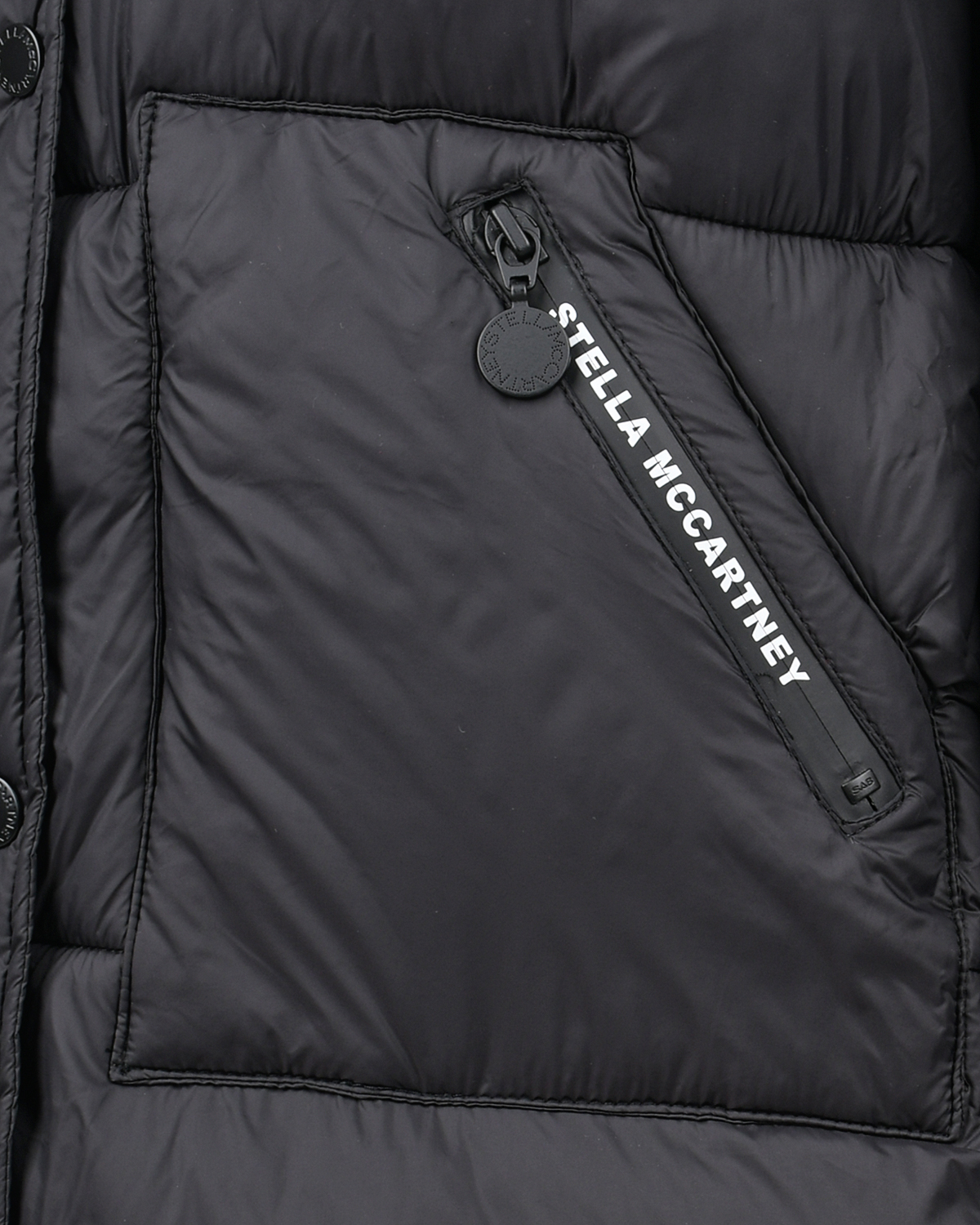 Черное стеганое пальто с капюшоном Stella McCartney детское, размер 140, цвет черный - фото 4