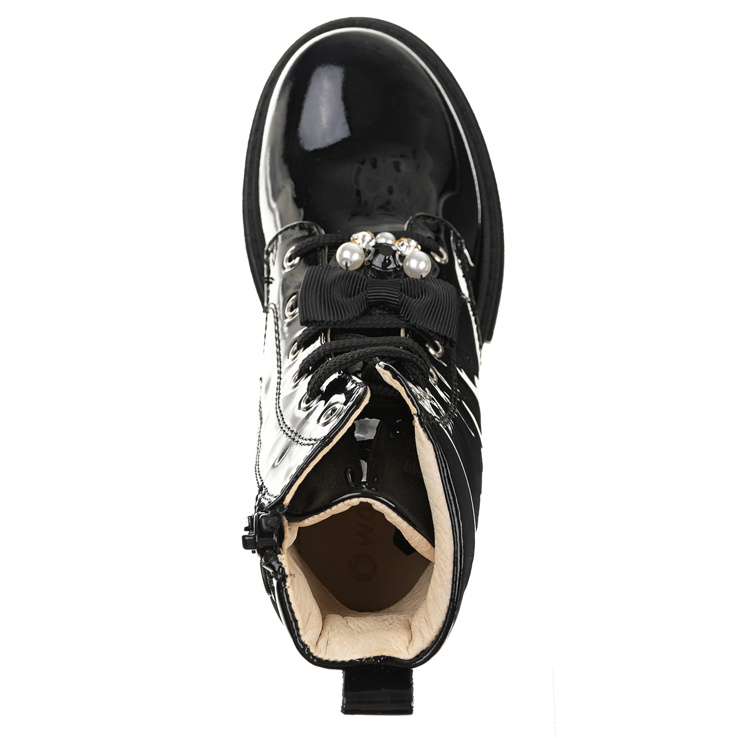 Черные лаковые ботинки с бантами Walkey детские, размер 25, цвет черный - фото 4